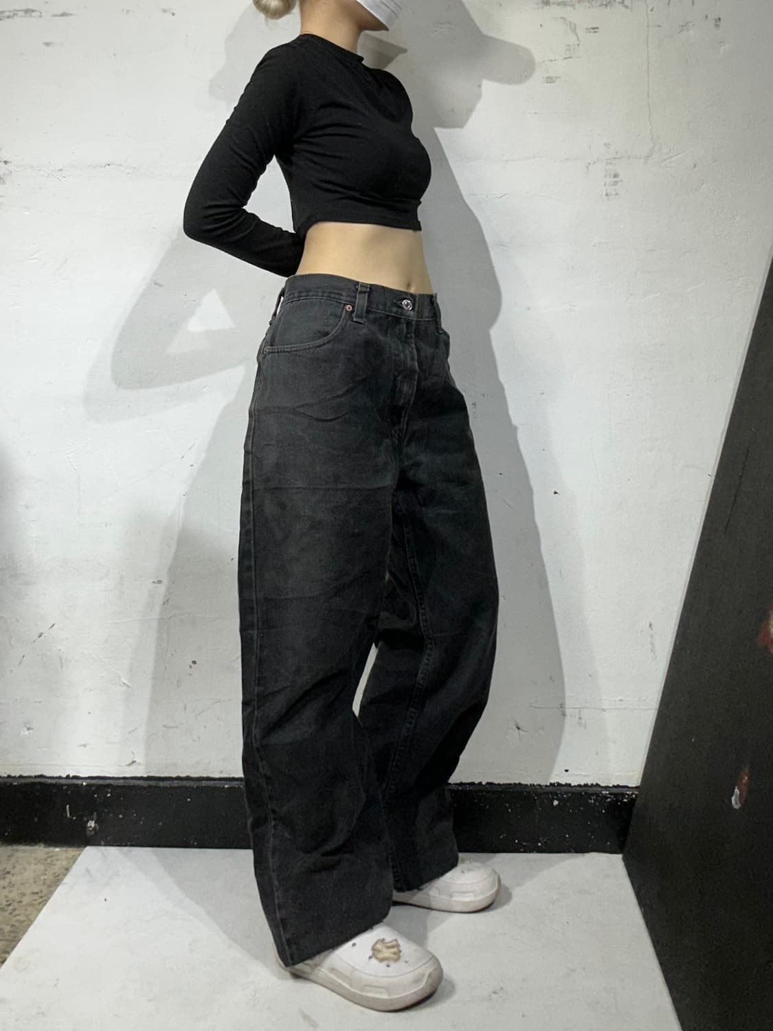 리바이스 505 와이드 흑청 데님 팬츠 청바지  상품이미지1