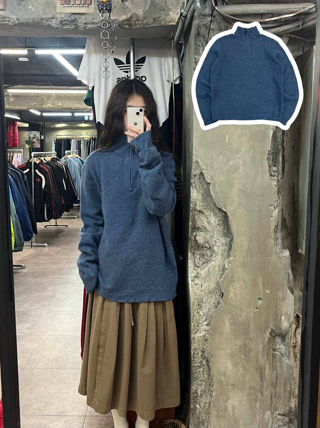 폴로 랄프로렌 반집업 니트 블루 XL #csz2433 상품이미지1