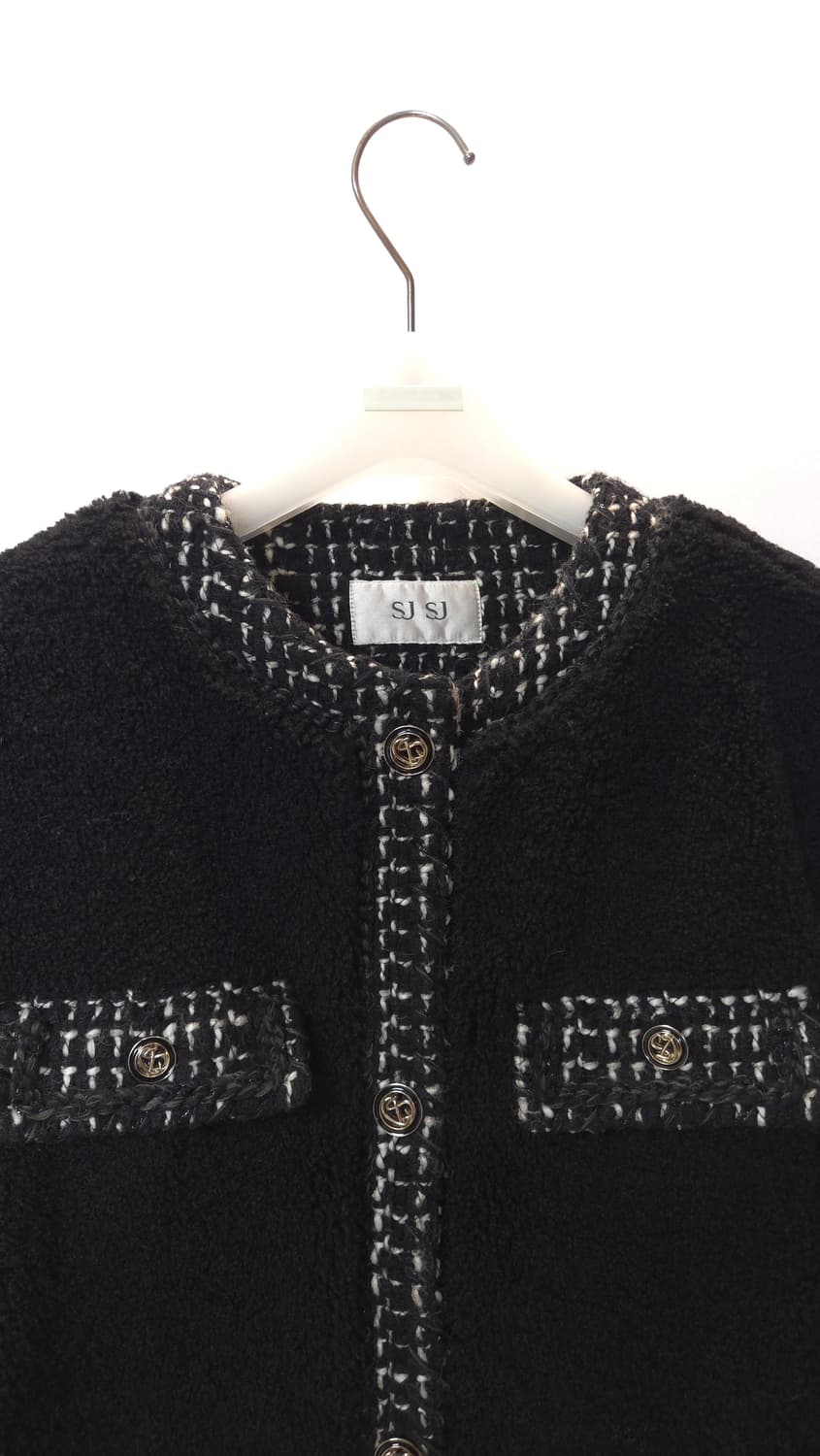 한섬 SJSJ 2021 트위드 배색 부클 자켓 44~66 상품이미지2