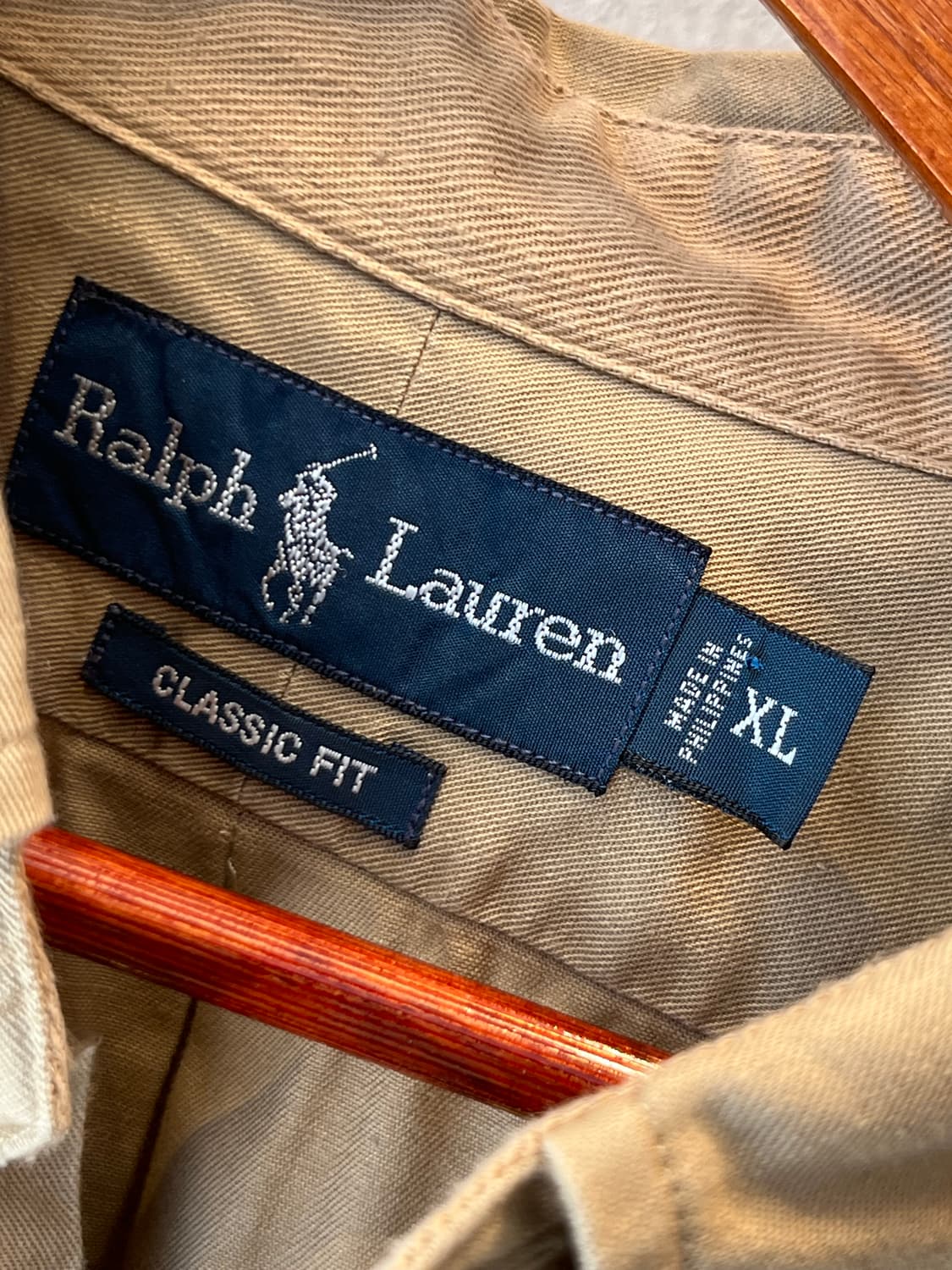 폴로 랄프 로렌 엘보우 패치 코튼 셔츠 브라운 XL 상품이미지7