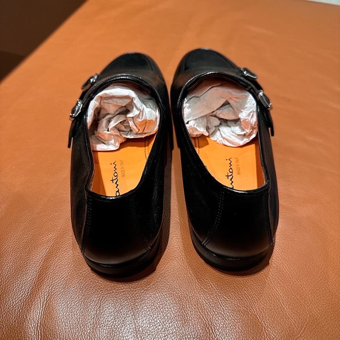 (정품/새상품) SANTONI 산토니 남성 블랙 몽크스트랩 로퍼 슈즈 상품이미지4