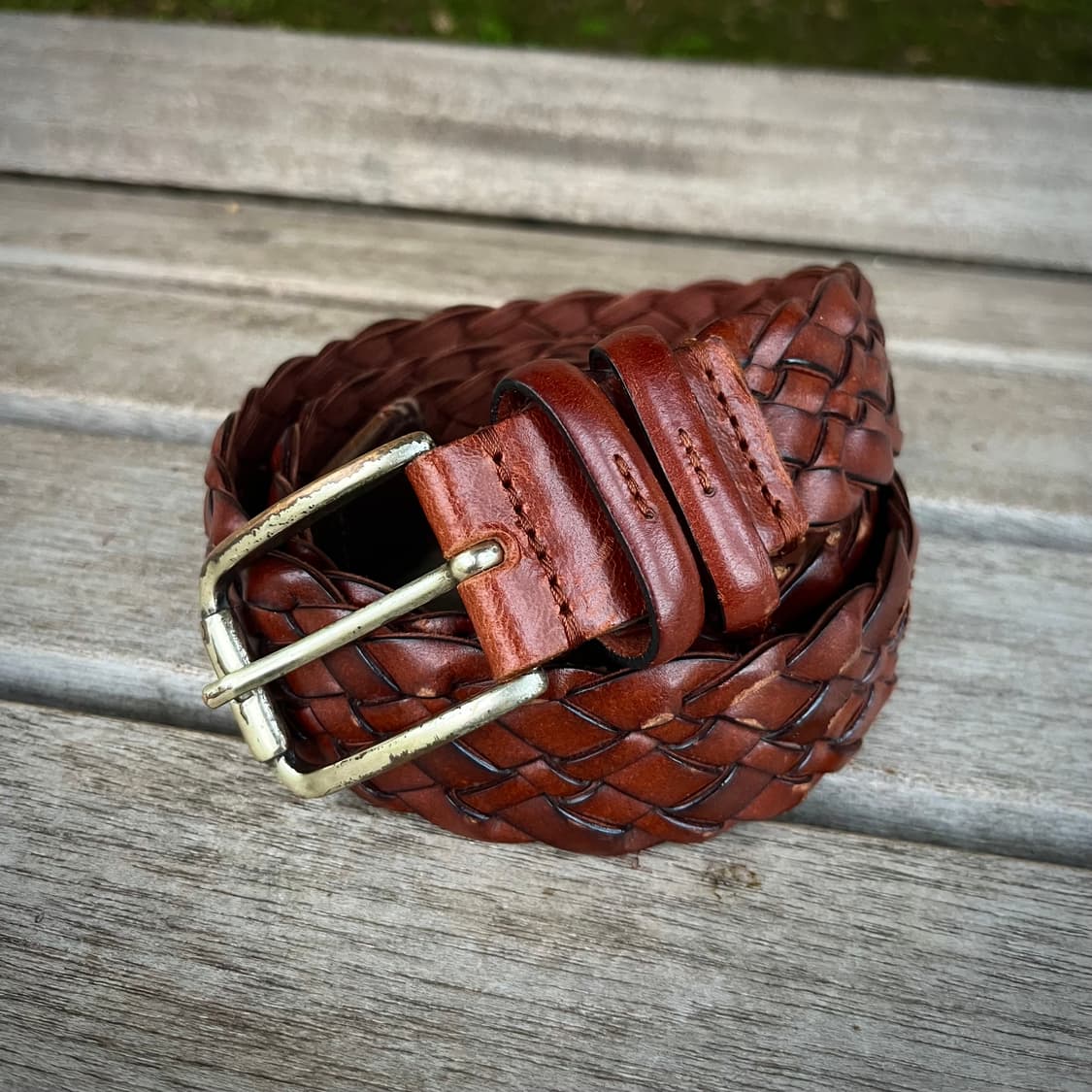 빈티지 브레이디드 리얼 레더 벨트 made in Italy 상품이미지7