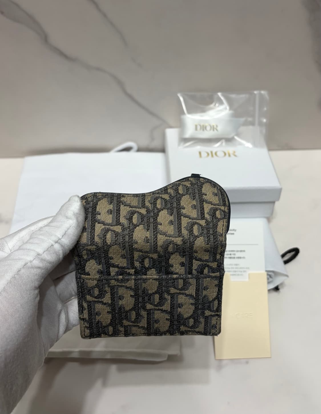 [정품] 디올 오블리크 새들 슬림 카드지갑 번개케어 상품이미지4