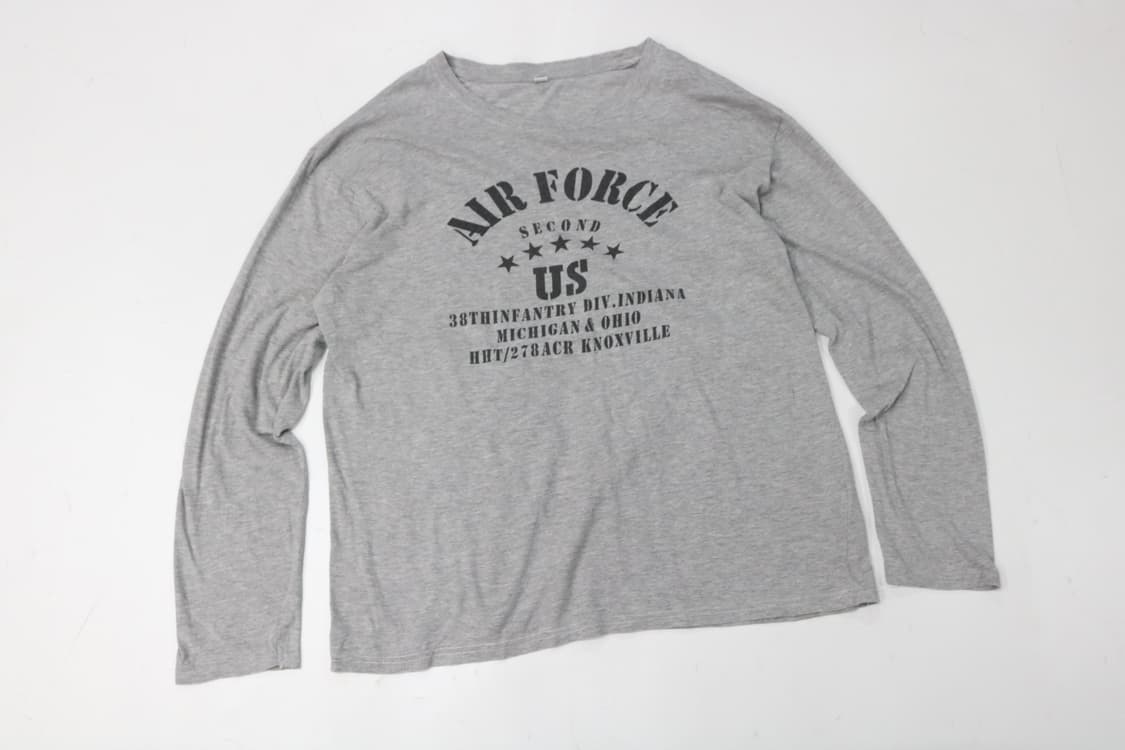 미군 공군 US AIR FORCE 빈티지 레터링 롱슬리브 티셔츠  상품이미지2