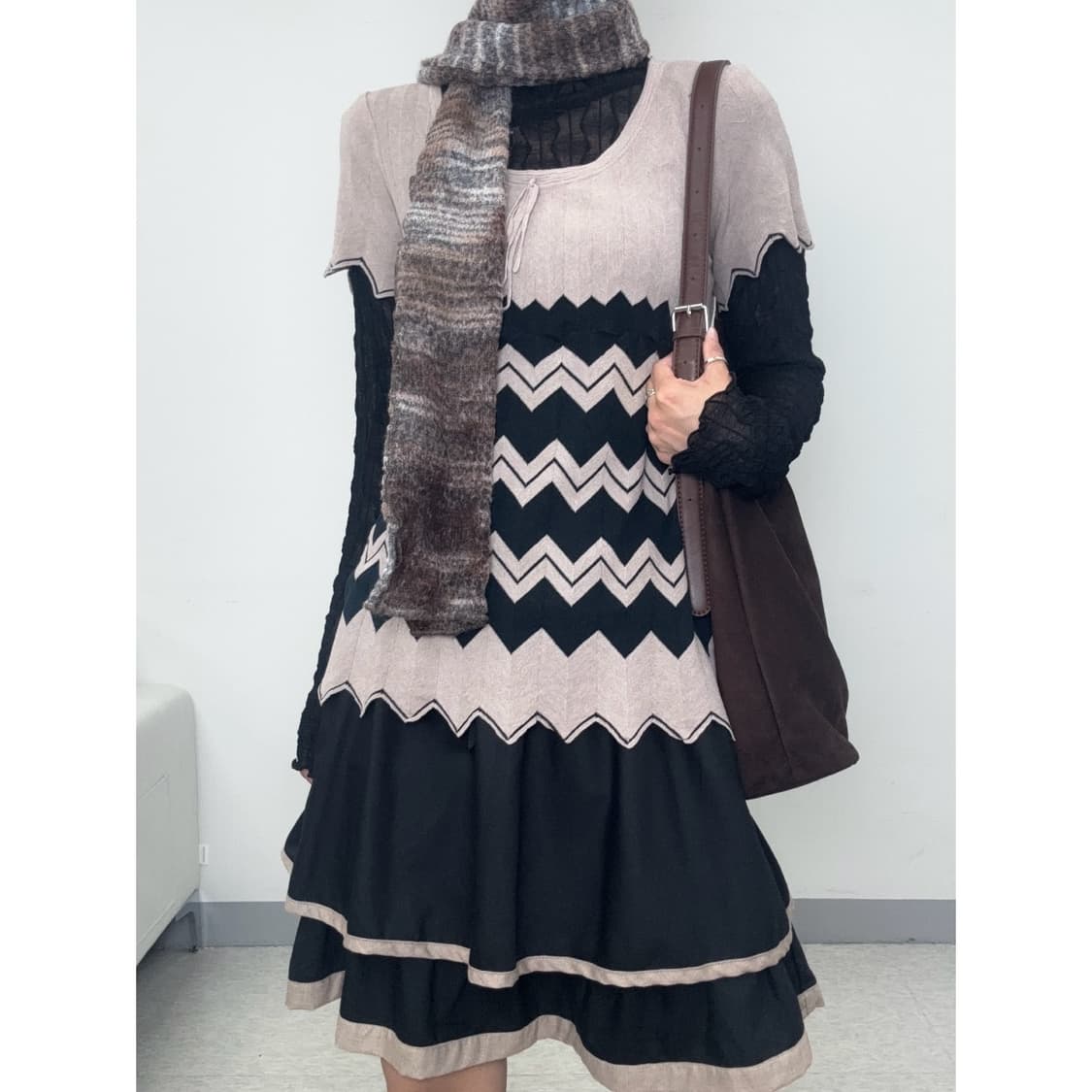 빈티지 브라운 머플러 목도리 상품이미지4