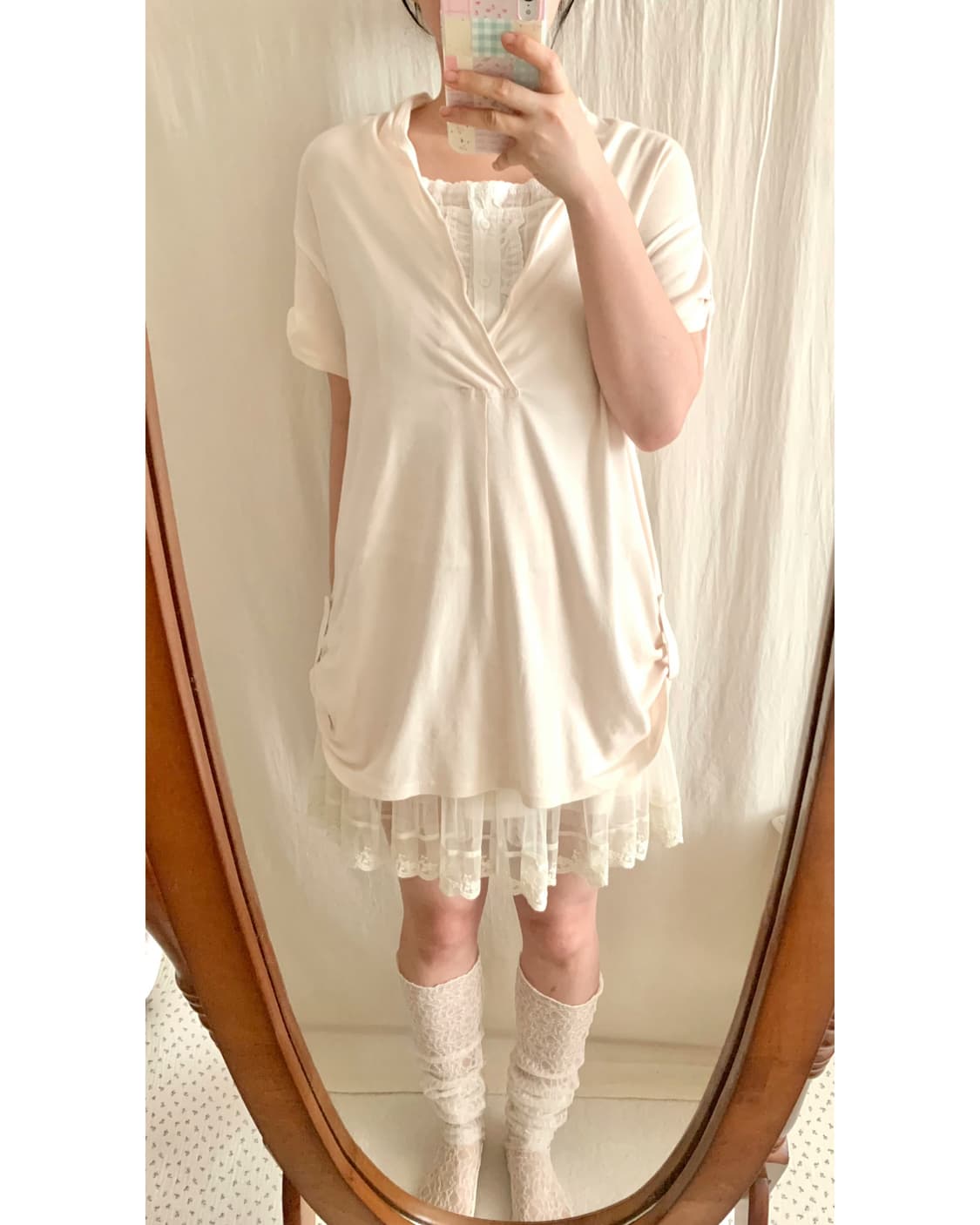 연핑크 셔링 브이넥 탑 상품이미지1