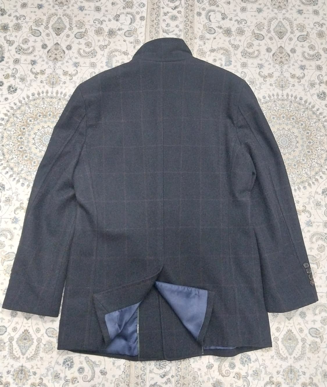 TNGT 토끼털 배색 체크 하프 코트 95 상품이미지4