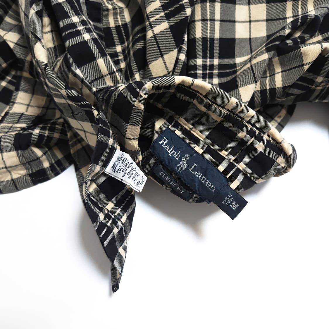 폴로 랄프로렌 코튼 체크 셔츠 블랙베이지 상품이미지5