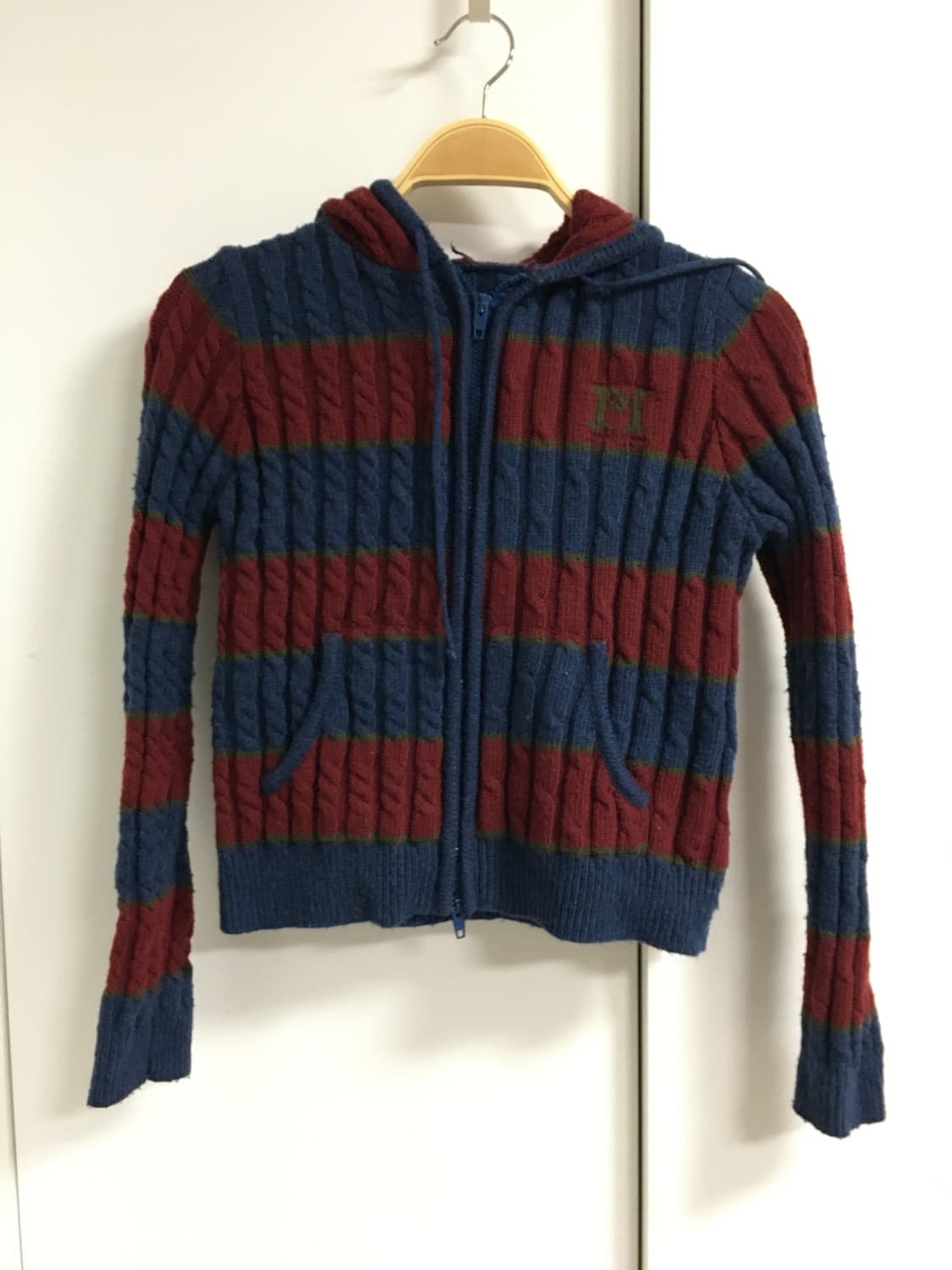 MOROMORO2 케이블 크롭 니트 후드집업  상품이미지4