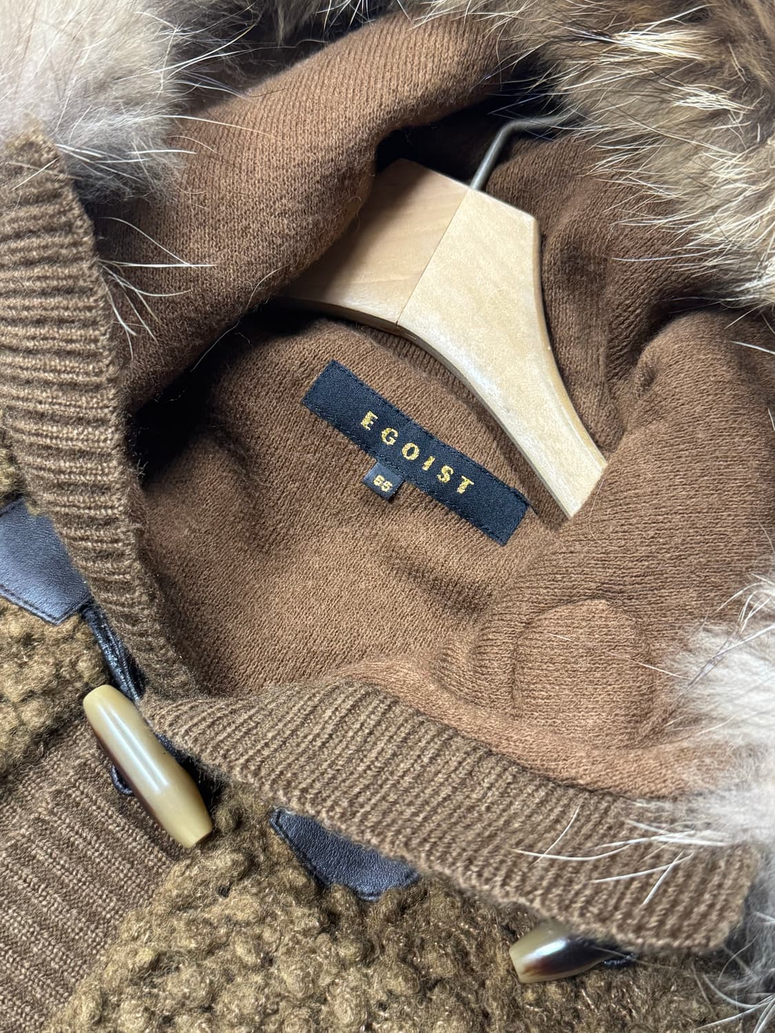 갸루 울프죠 퍼 가디건 상품이미지3