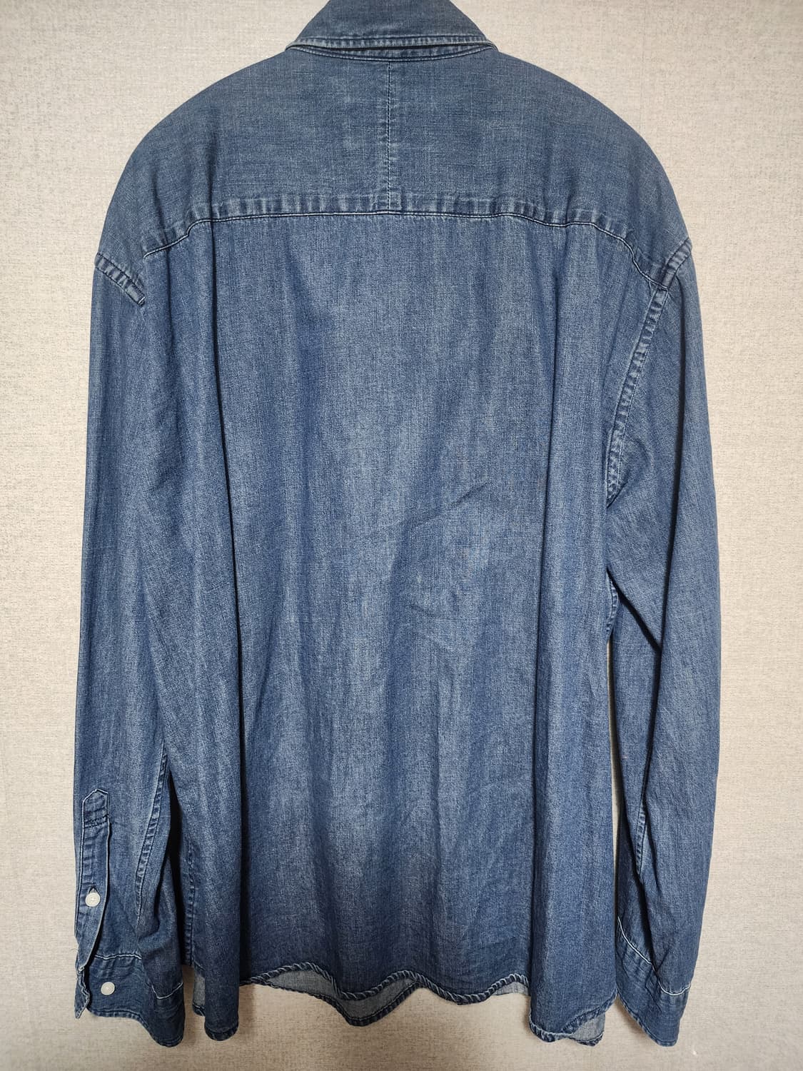 [3,L] 이얼즈어고 데님 포이카 셔츠 인디고 블루 상품이미지4