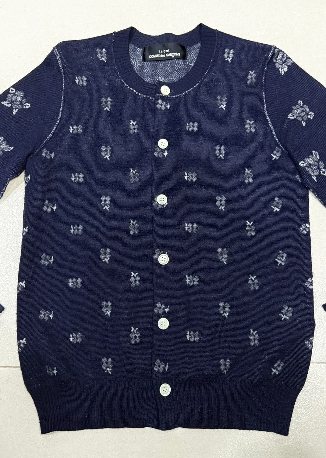 2018 꼼데가르송 두가지의 꽃 패턴 울 가디건 자켓 상품이미지3