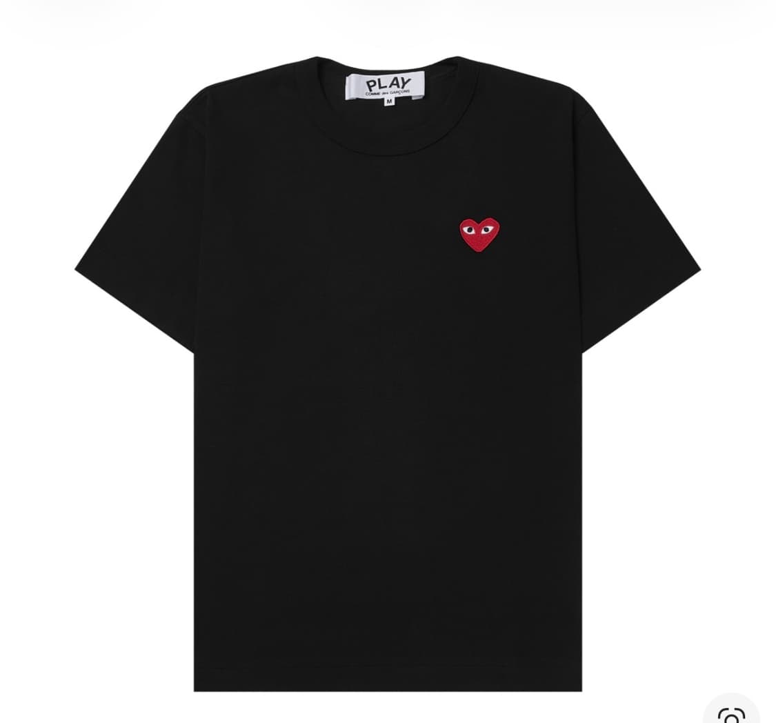 꼼데가르송 레드하트 반팔 블랙 XS 상품이미지1