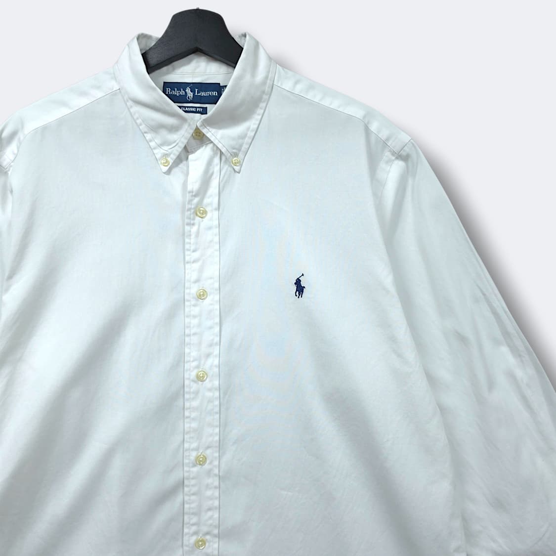 [2XL] 폴로 화이트 클래식 핏 버튼다운 코튼 긴팔셔츠 상품이미지3