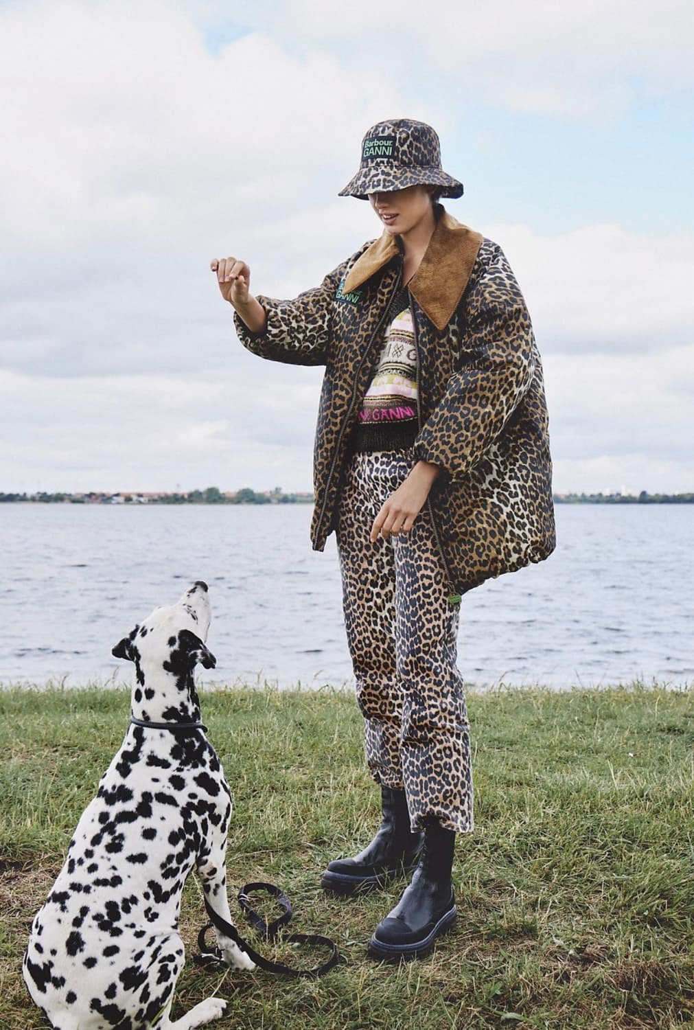 [가니, 바버 콜라보] 레오퍼드 왁스 패딩 자켓 상품이미지2