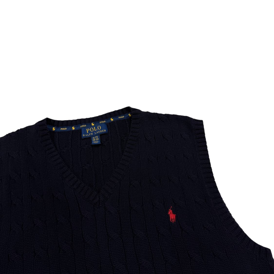 폴로 랄프로렌 케이블 니트 조끼 베스트 네이비 XL 상품이미지2