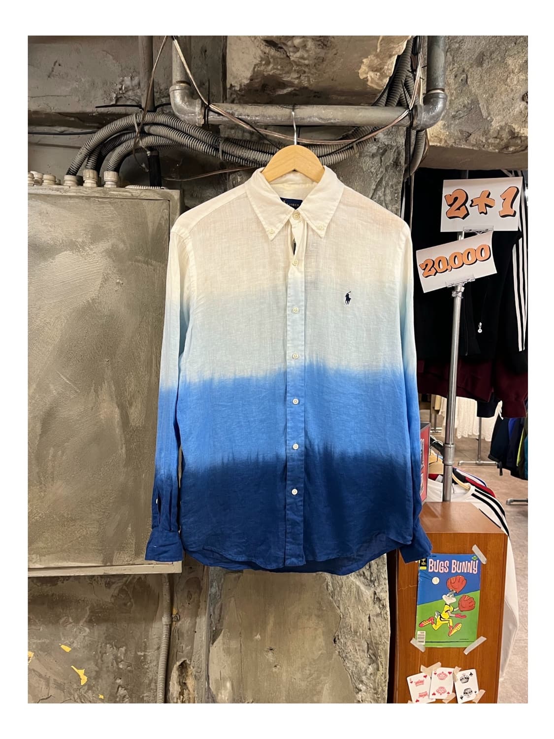 폴로 랄프로렌 린넨 그라데이션 셔츠 블루 M #csz3740 상품이미지1