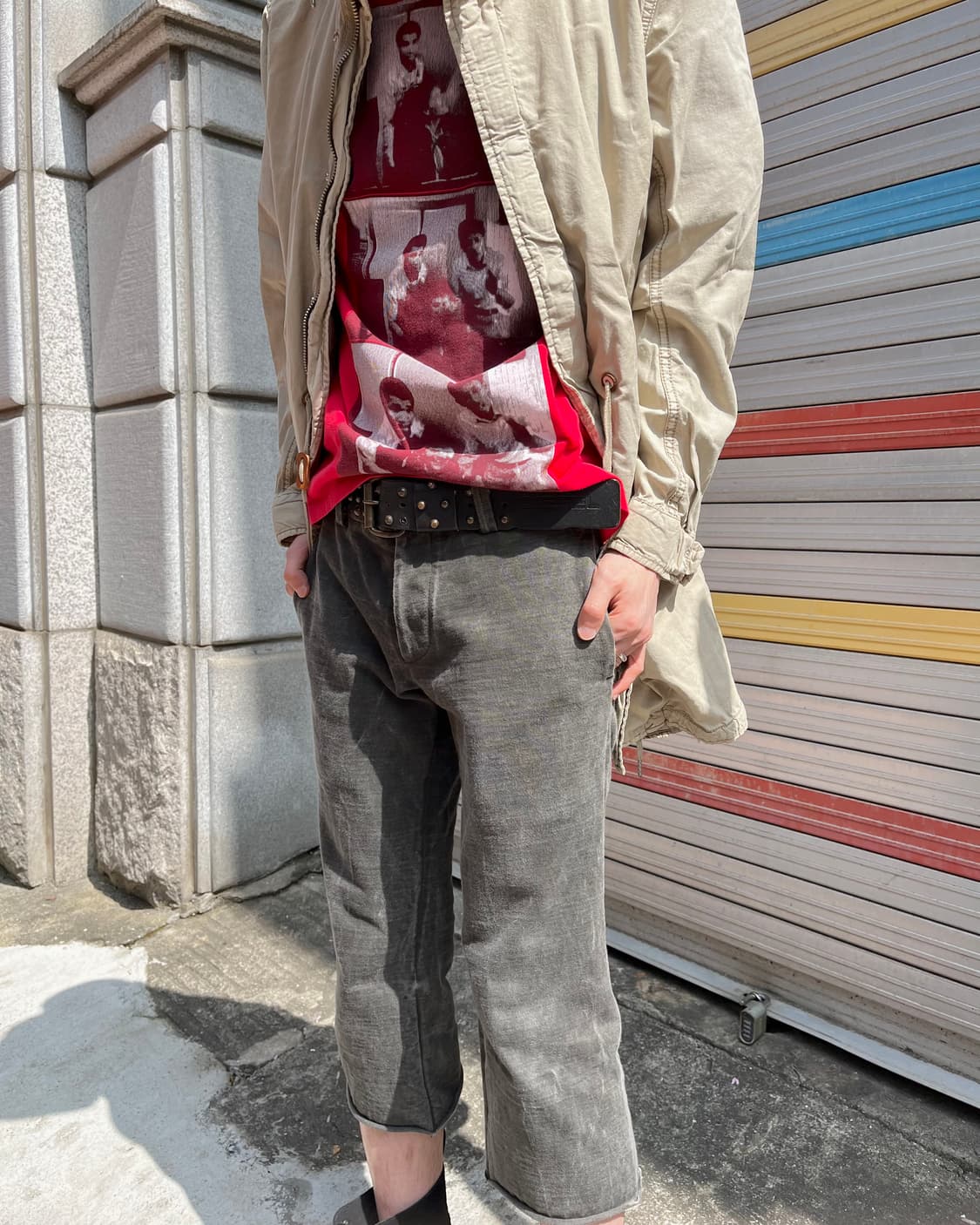 디젤 스터드 레더 벨트 상품이미지6