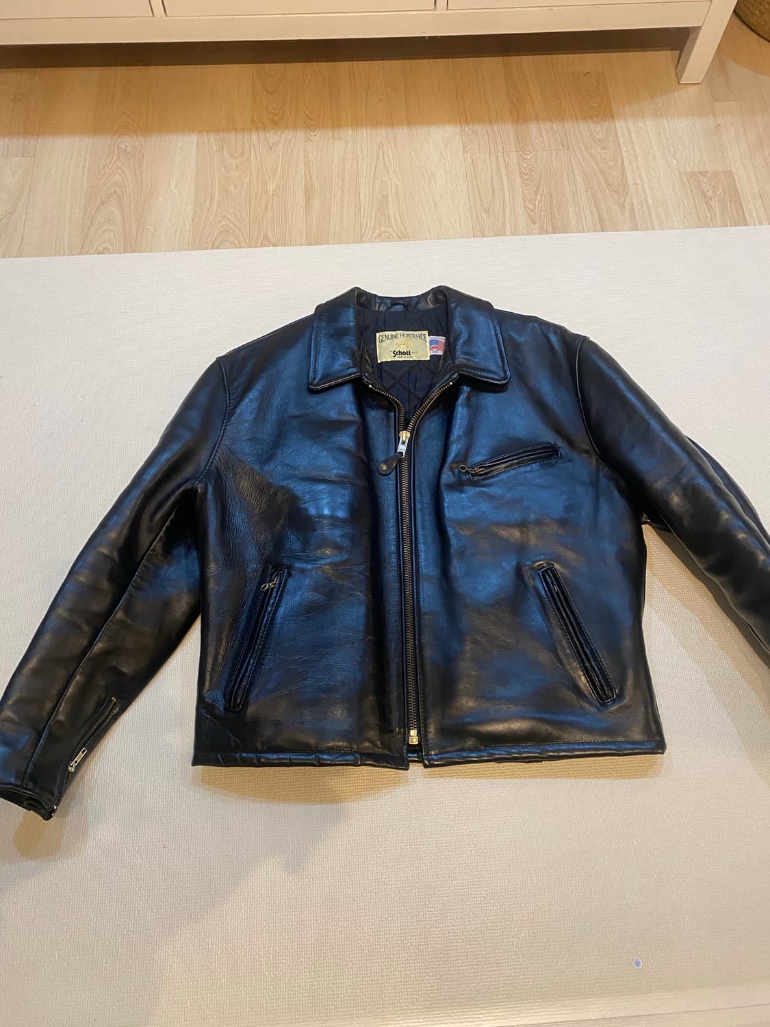 쇼트 홀스하이드 가죽자켓 689H 50사이즈 110~ 상품이미지2