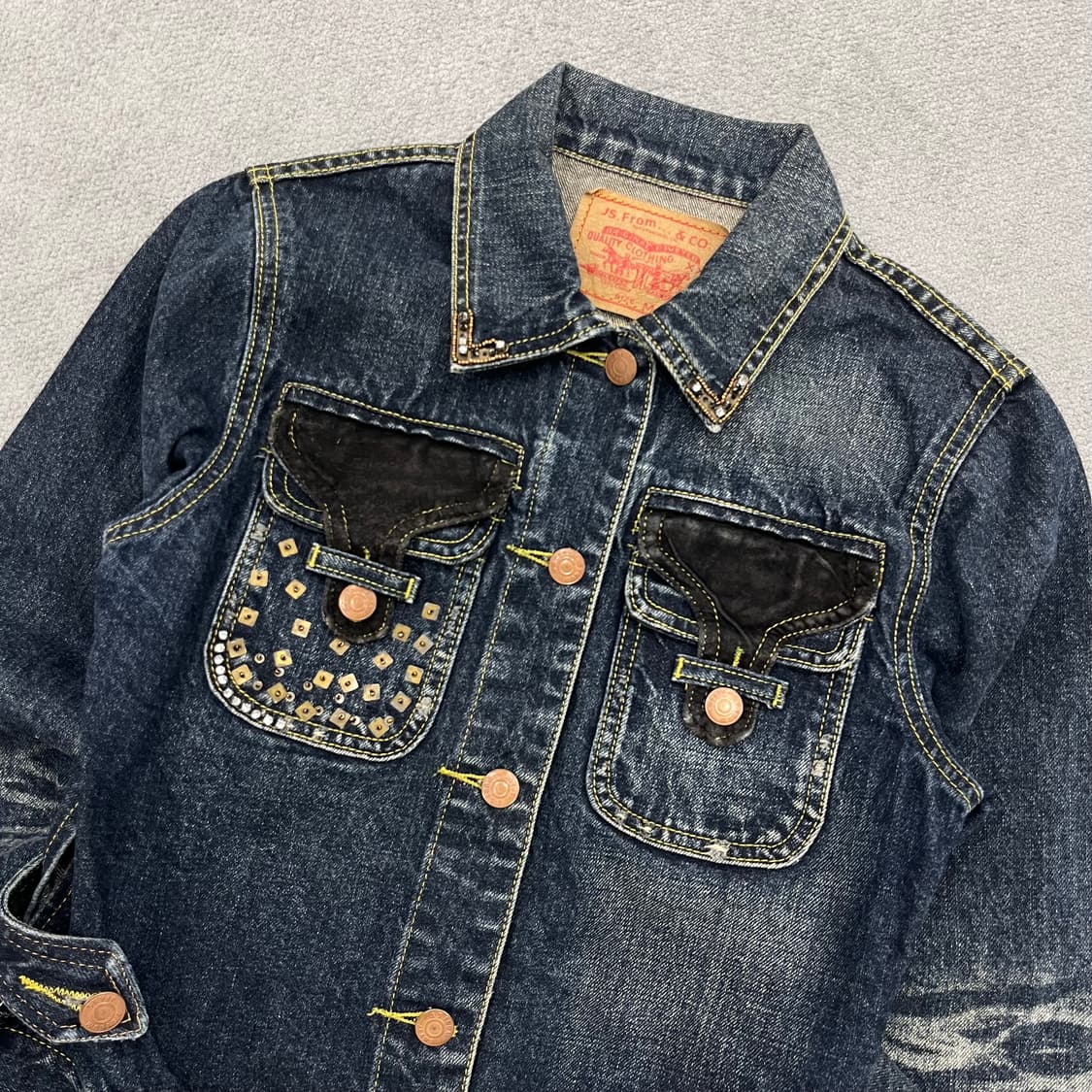 M 빈티지 워싱 디테일 데님 자켓 상품이미지2