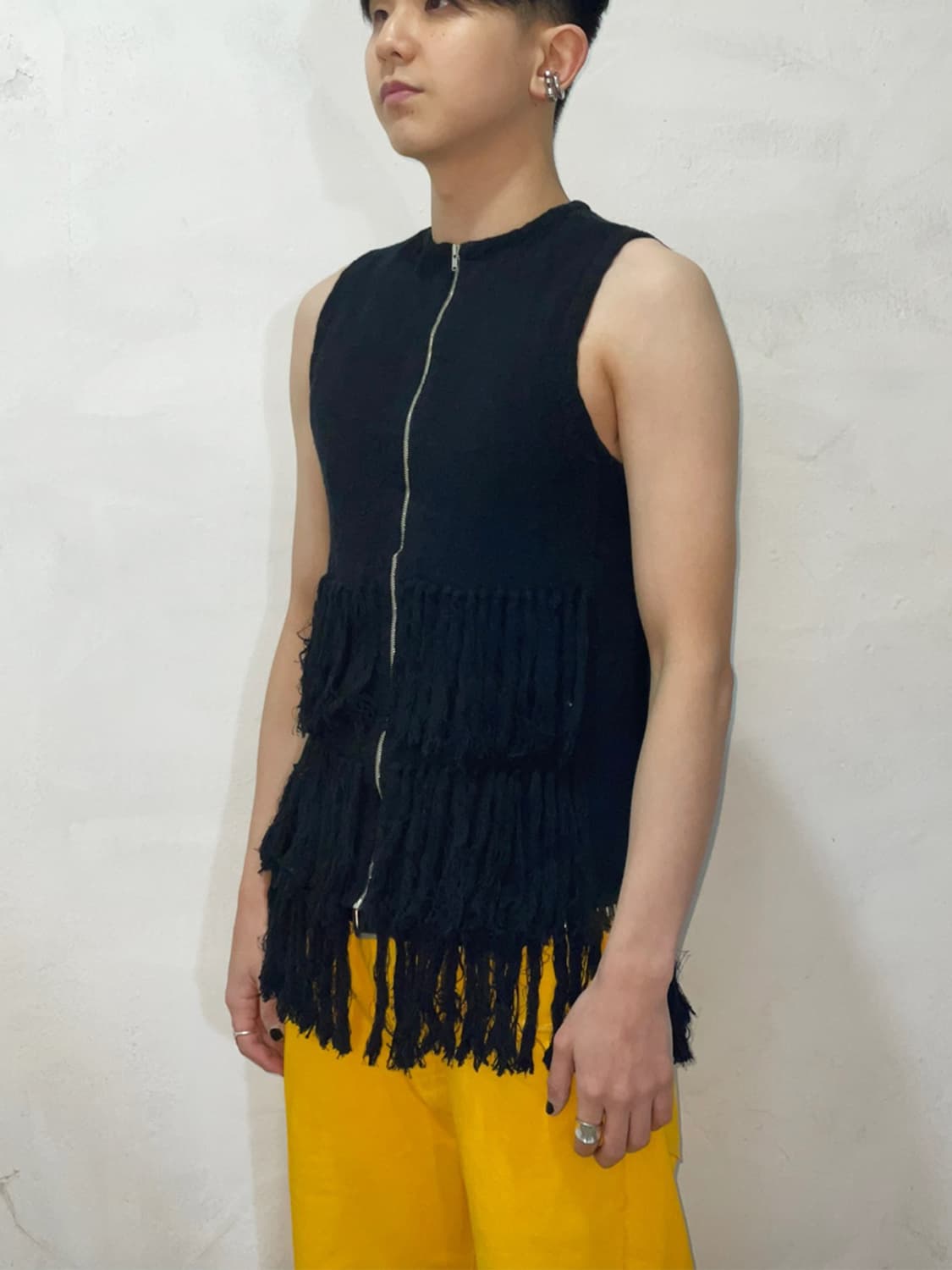 Black Fringe vest 상품이미지1