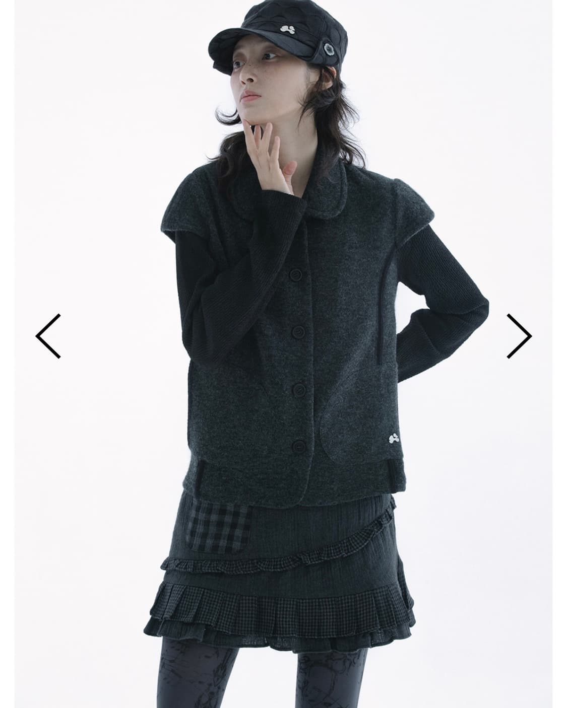 허그유어스킨 라운드 카라 니트 자켓 상품이미지2