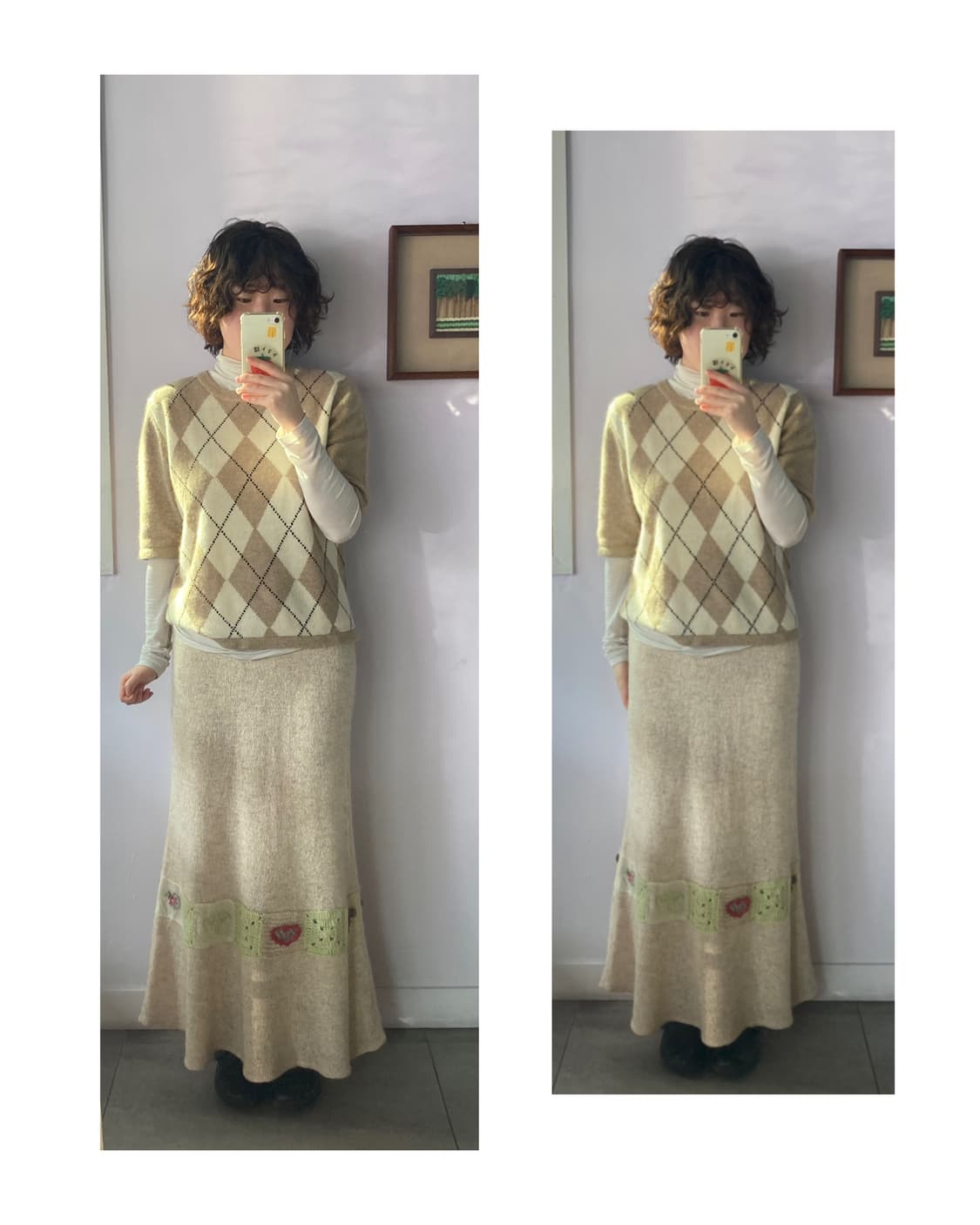 뜨개 포인트 니트스커트 상품이미지3