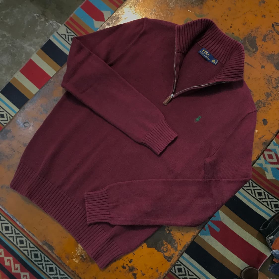 폴로랄프로렌 버건디 반집업 풀오버 니트 남성 102 105  상품이미지2