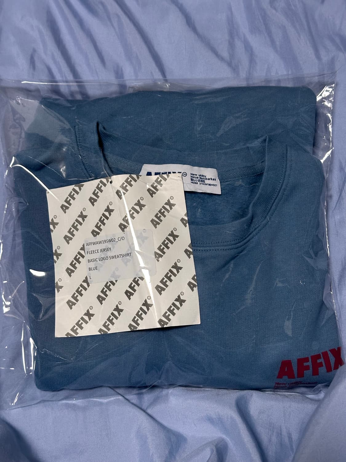 아픽스 AFFIX 베이식 로고 크루넥 블루 상품이미지3