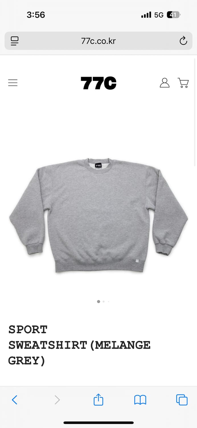 XL 77C 스웻셔츠 맨투맨 멜란지 그레이 상품이미지1