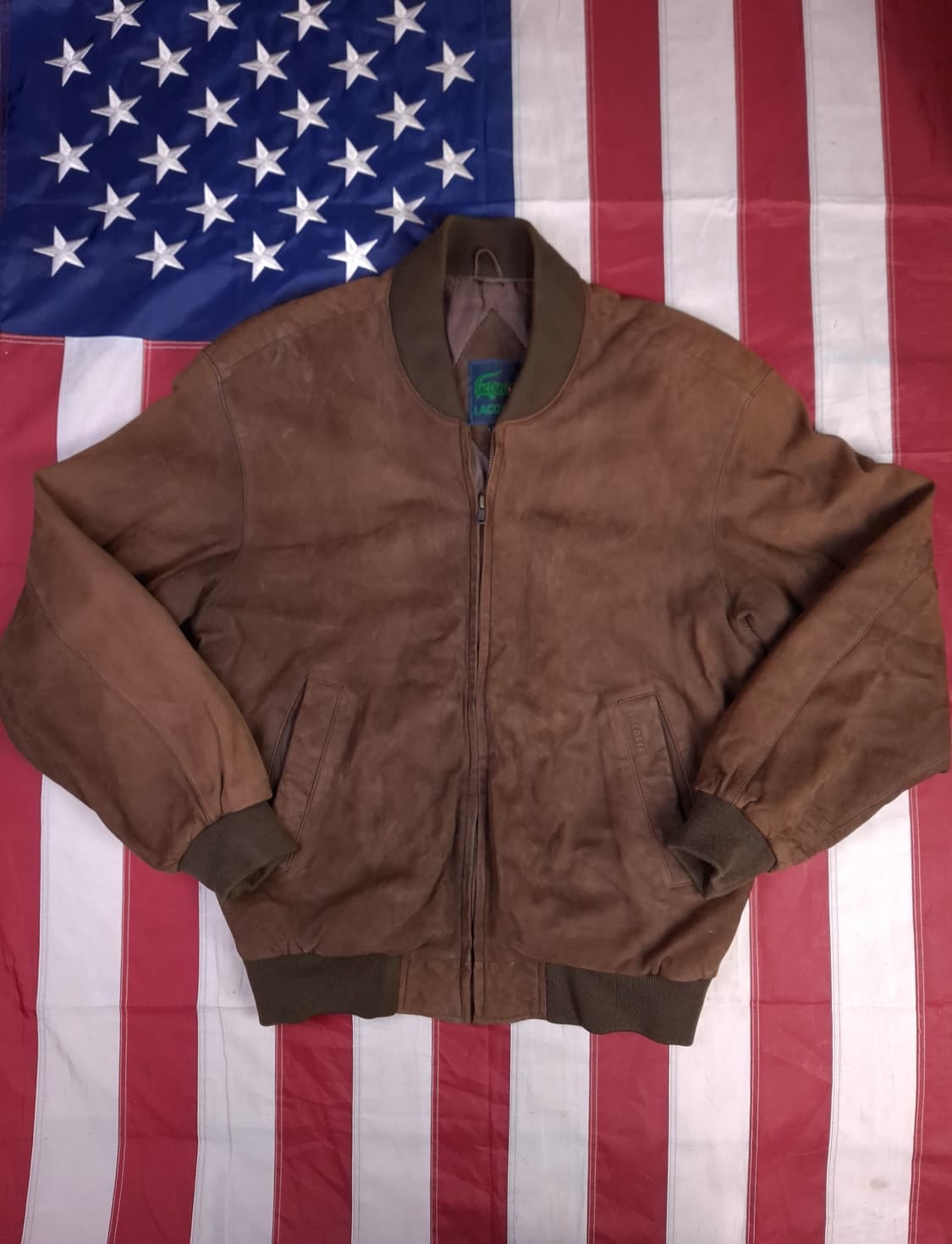 80's 오리지날 라코스테 리얼스웨이드 봄버자켓 상품이미지1