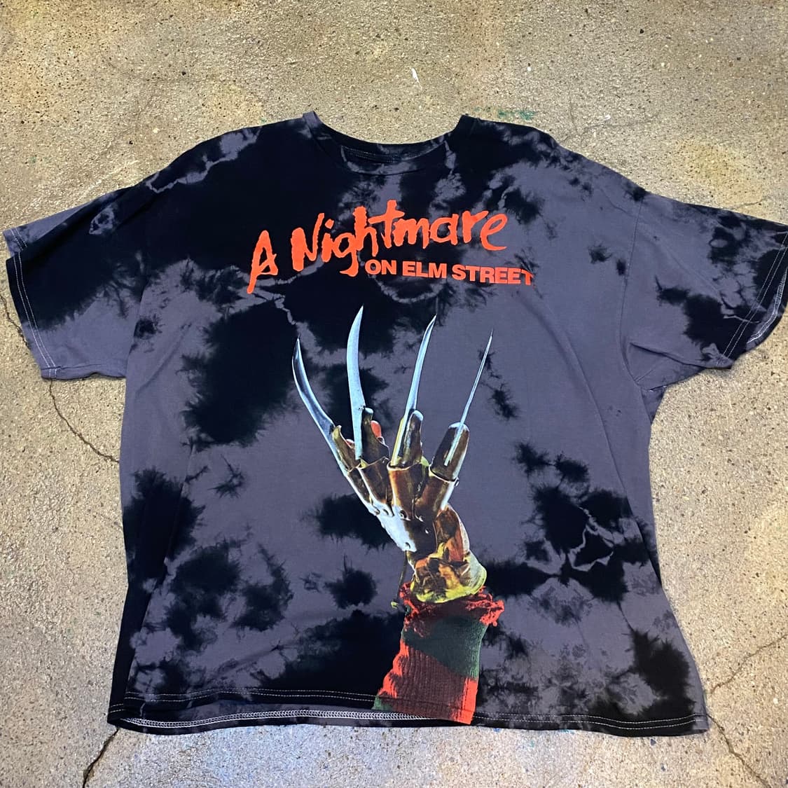 미국 빈티지 나이트메어 타이다이 프린팅 락티셔츠 반팔티 상품이미지2
