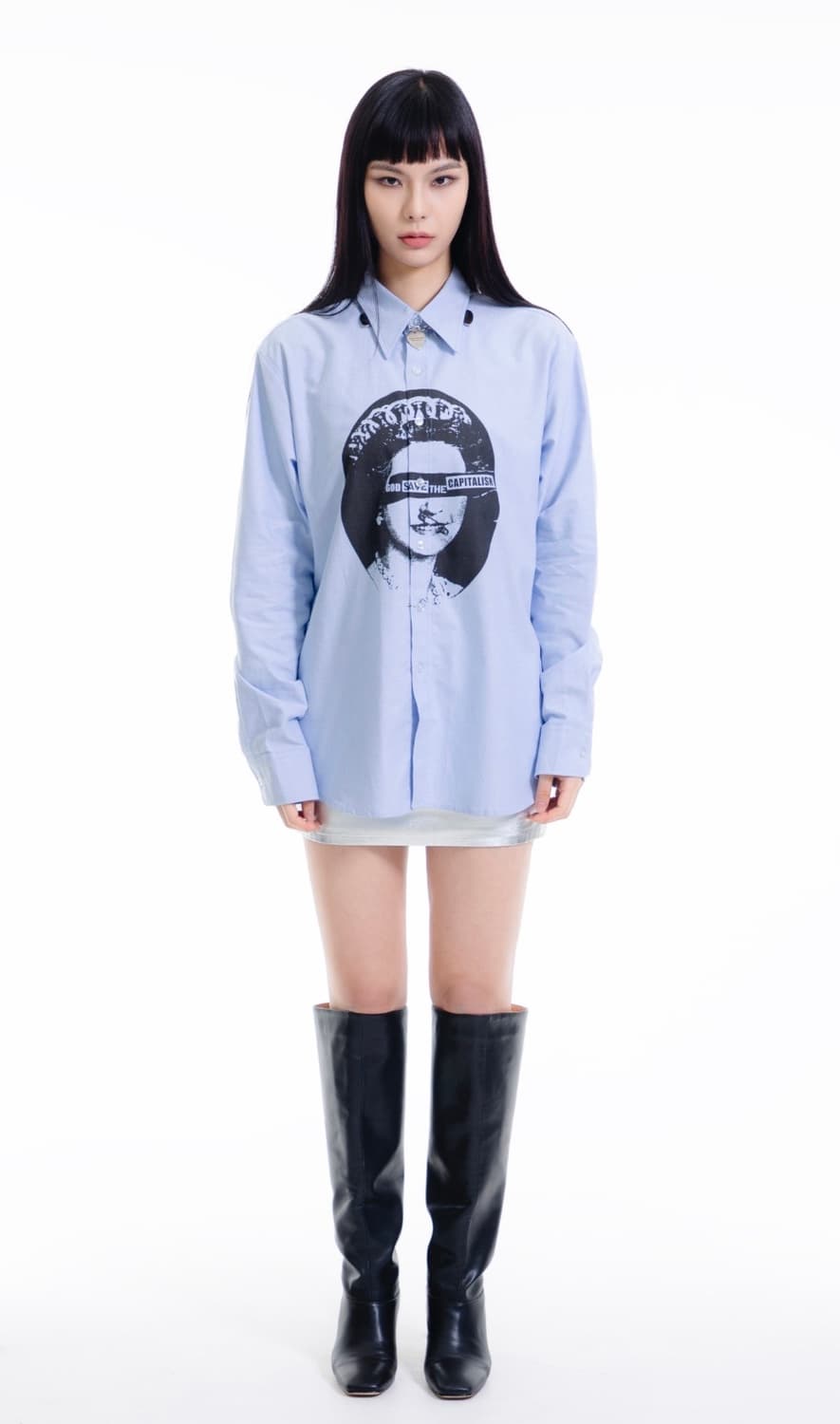 GOD SAVE THE CAPITALISM SHIRT BLUE (FREE 상품이미지2