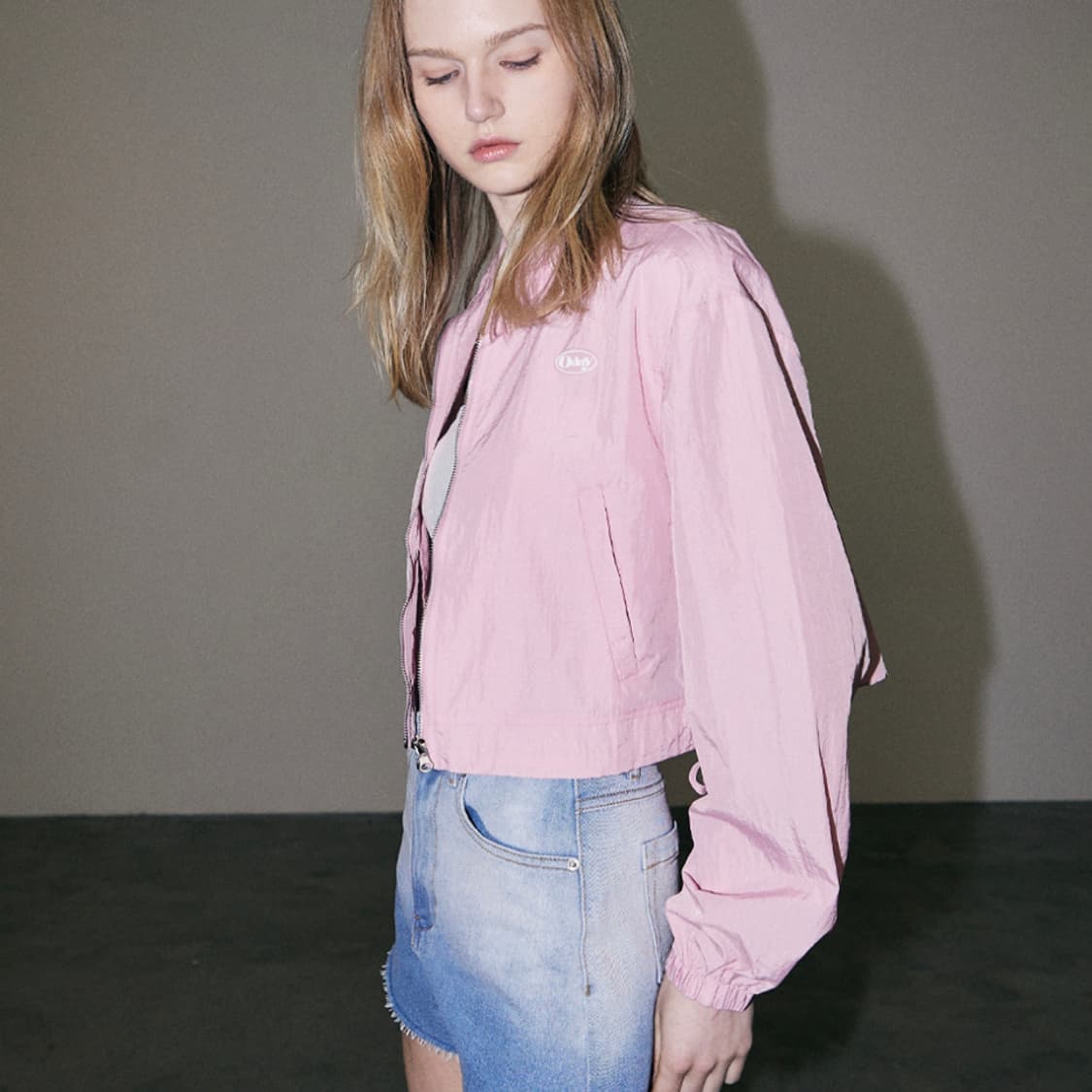 오디너리홀리데이(ORDINARY HOLIDAY) 나일론 크롭점퍼 새상품 상품이미지3