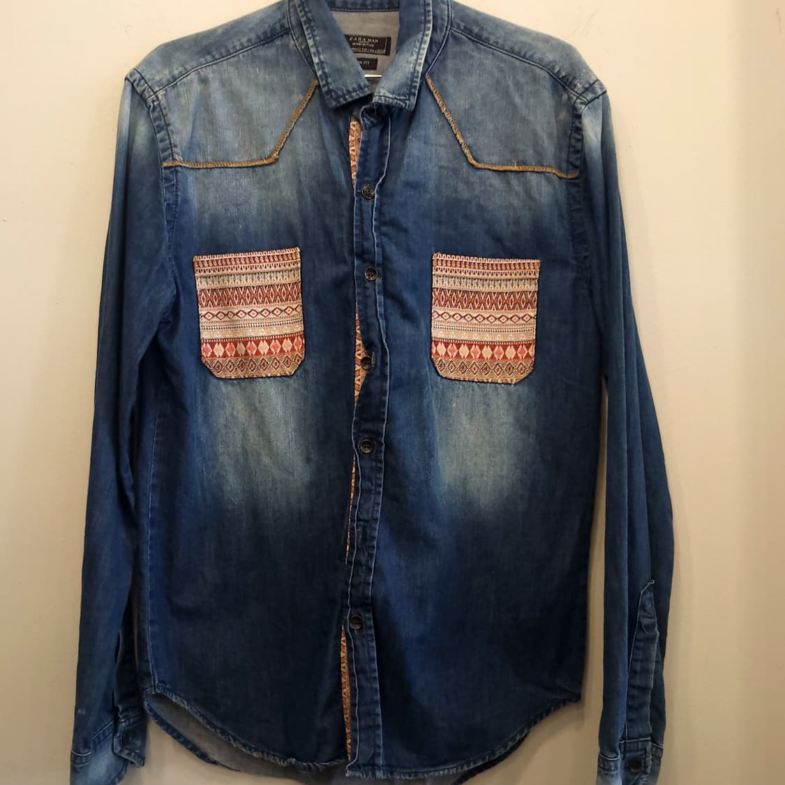 자라 보헤미안 스타일 데님 셔츠 상품이미지2