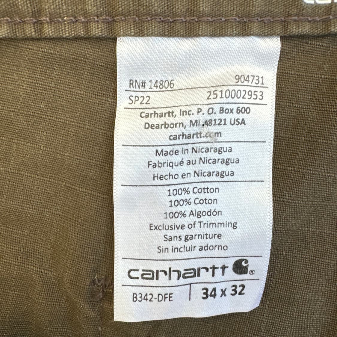[34]칼하트 B342  립스탑 더블니 카고 워크팬츠 다크커피 상품이미지8