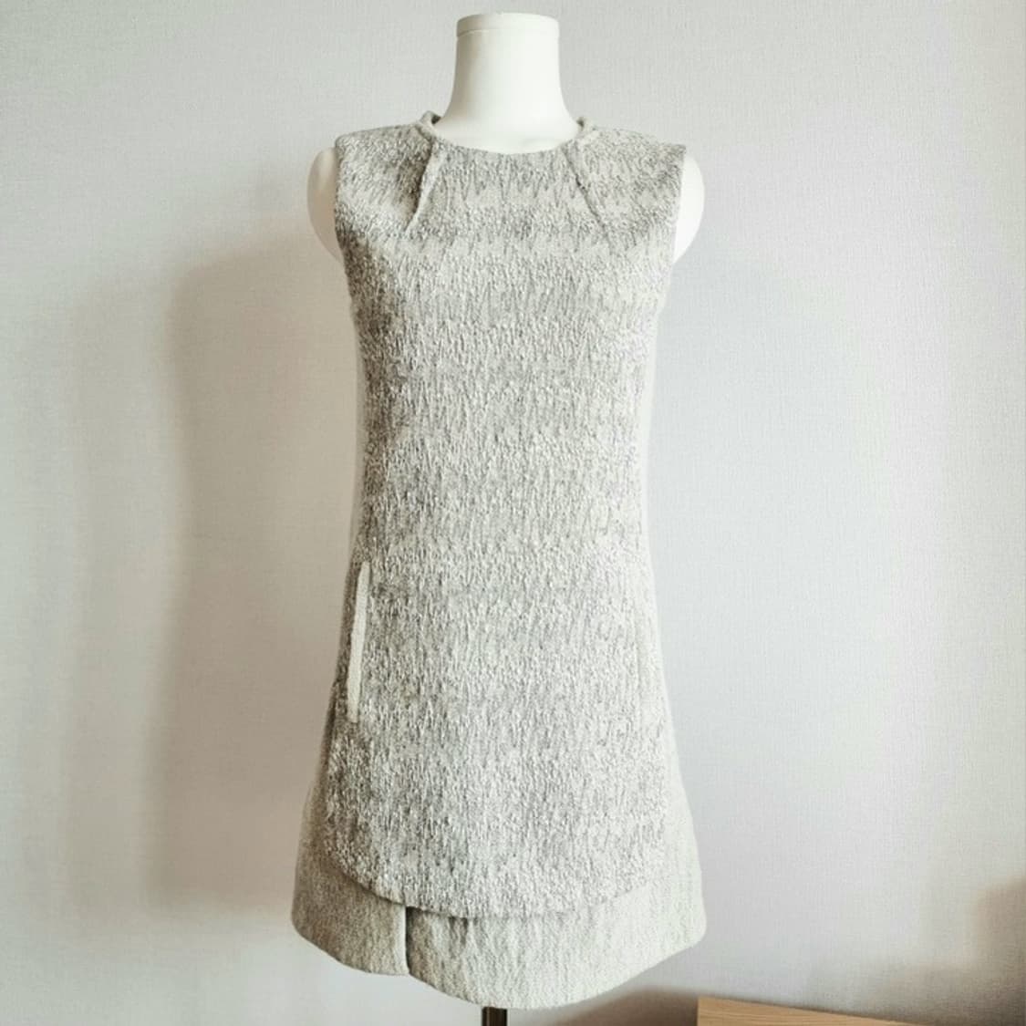 한섬 마인 원피스 시퀸 은빛 (55) made in Italy 원단 상품이미지1