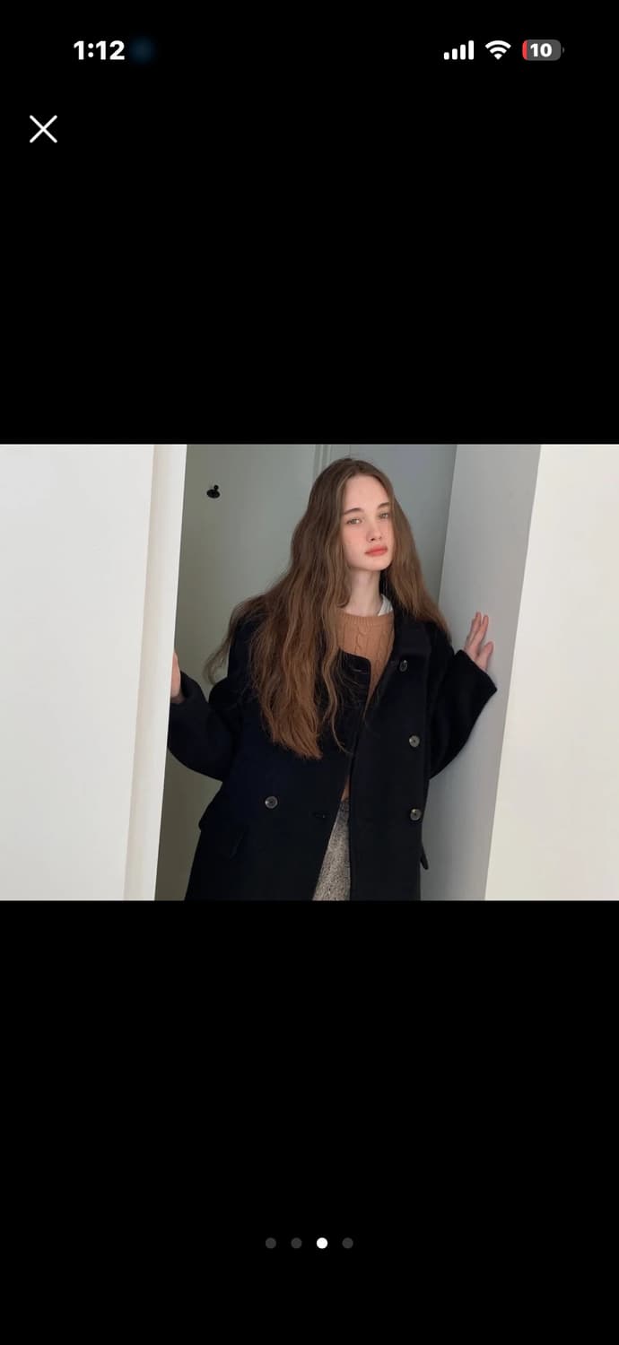 마그넷아카이브 Round Neck Double Coat (Black 상품이미지3