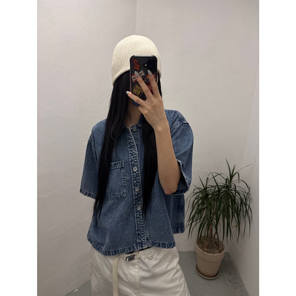 BEAMS Shorts Denim Shirt 상품이미지2