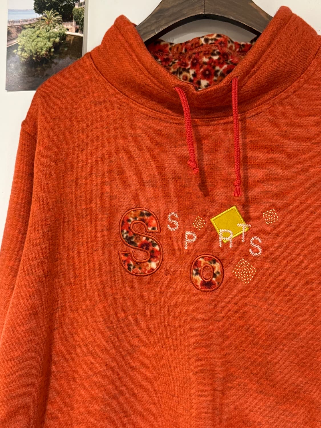 플라워 로고 기모 티셔츠 상품이미지3