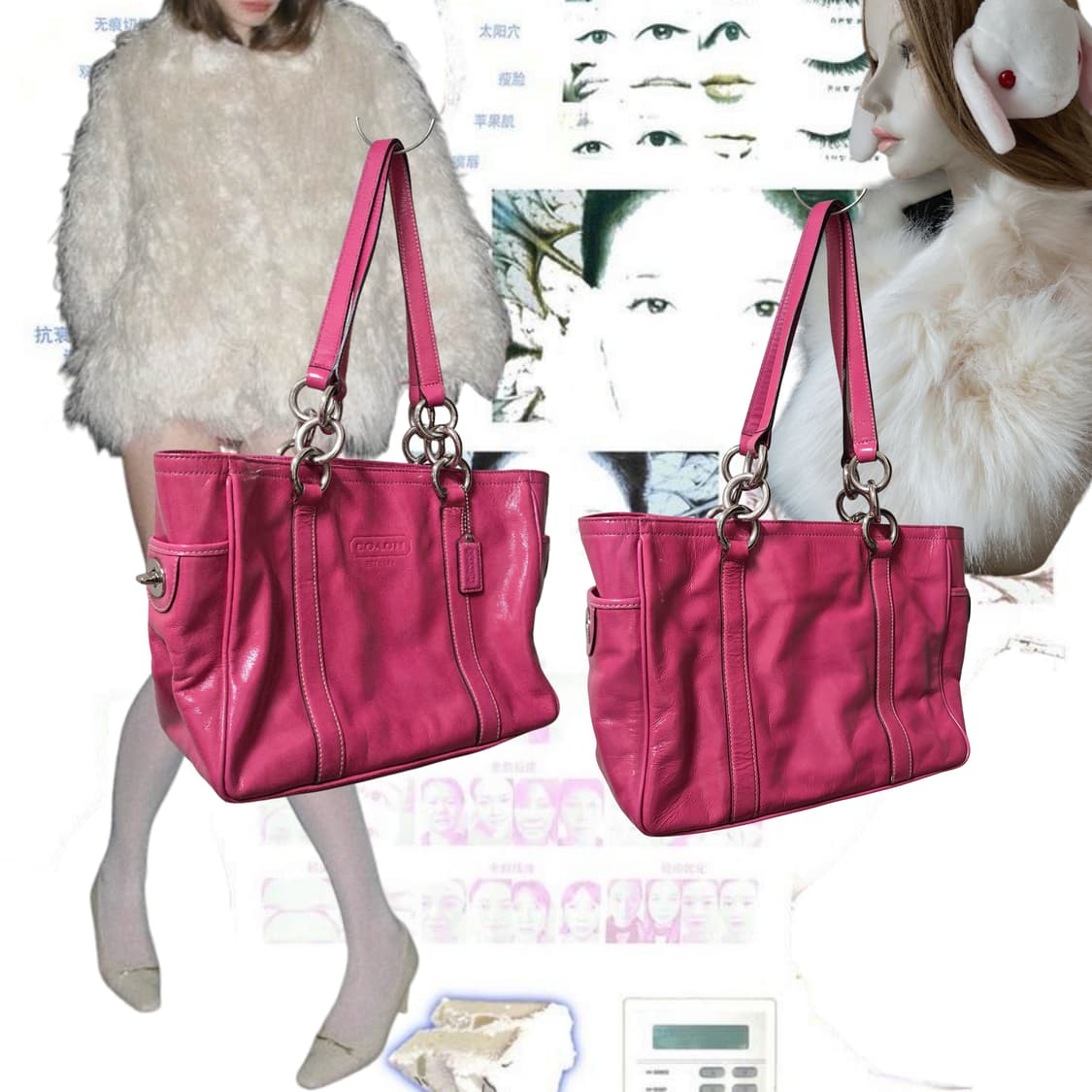 COACH Pink enamel leather Bag 상품이미지2
