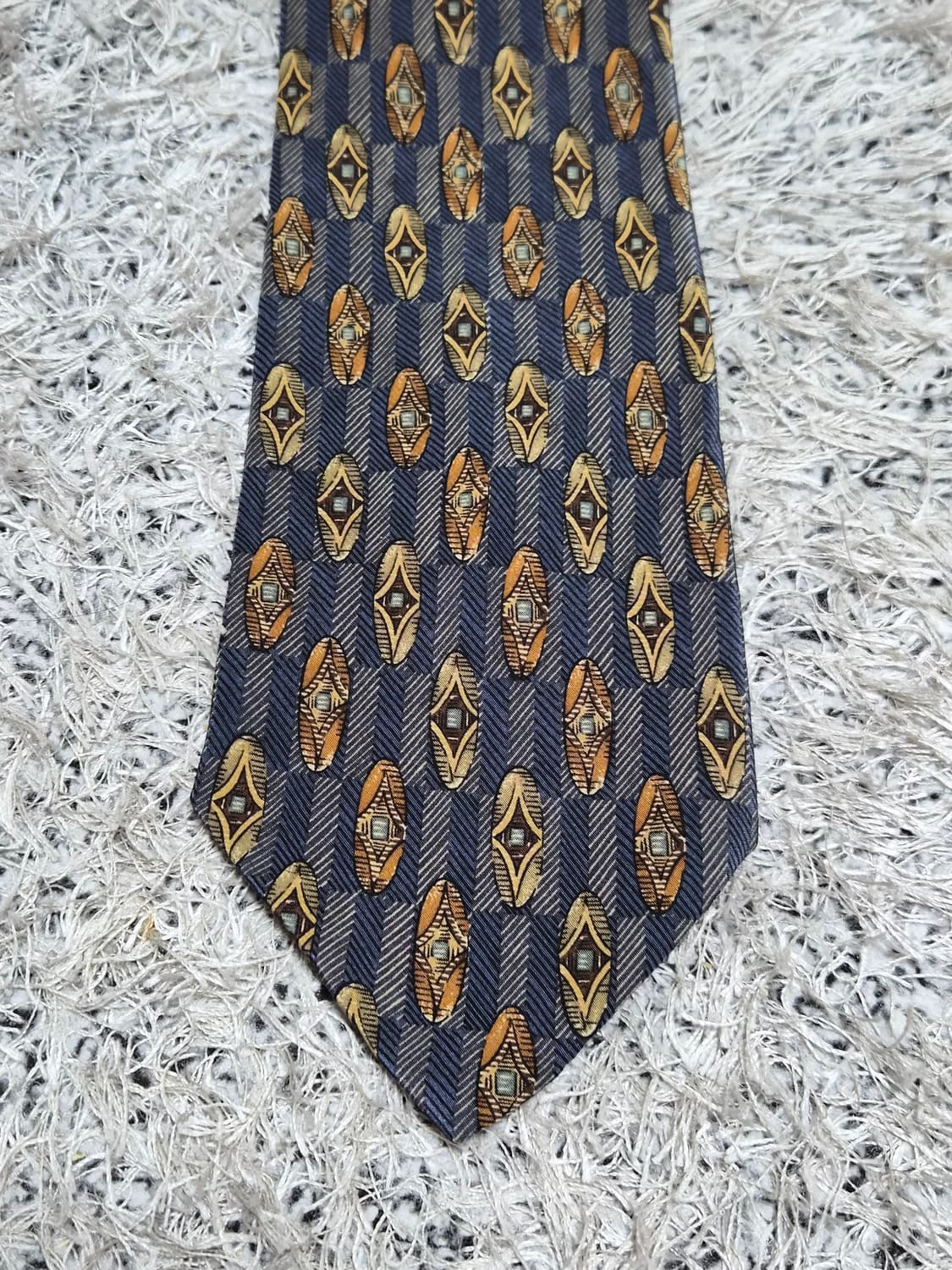 던힐Dunhill 인디언쉴드 패턴 넥타이 Free - N62 상품이미지2