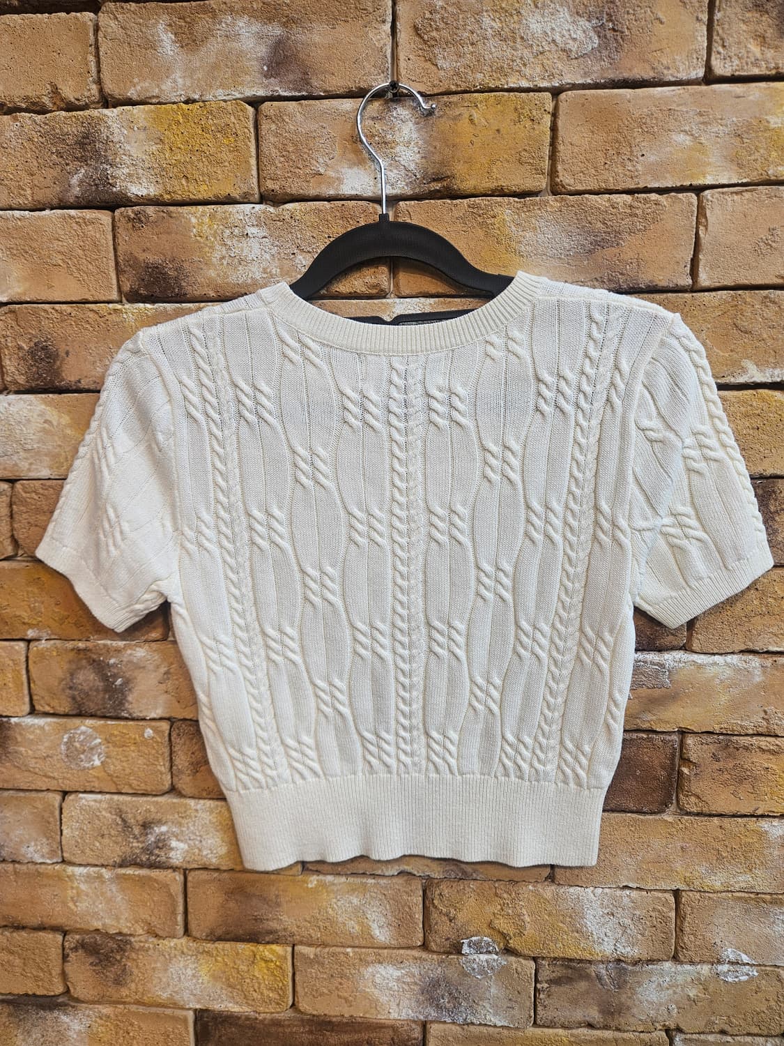 상태최상)키르시 체리 자수 케이블 니트 아이보리 상품이미지2