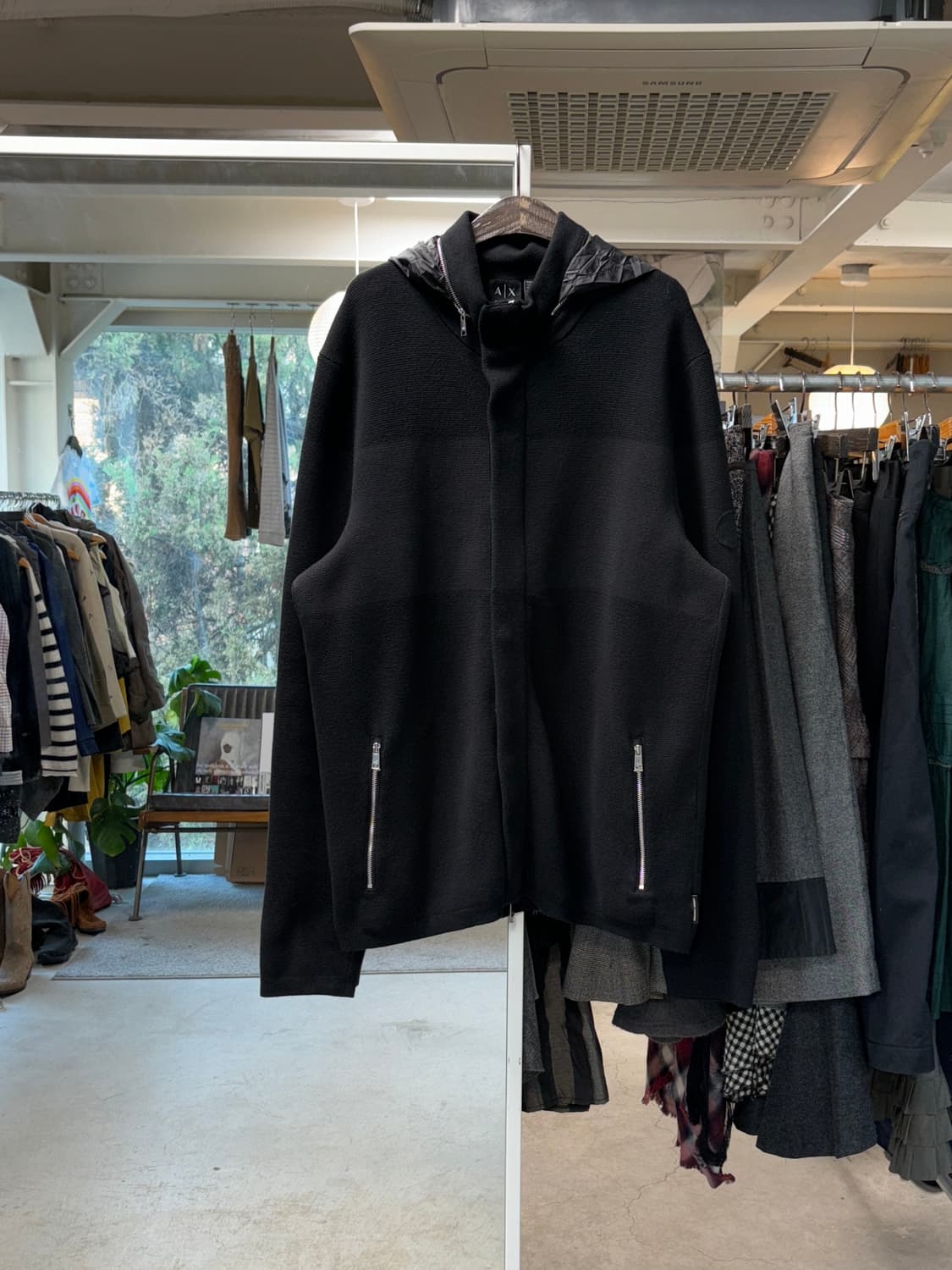 아르마니 익스체인지 히든후드 니트 후드집업 상품이미지1