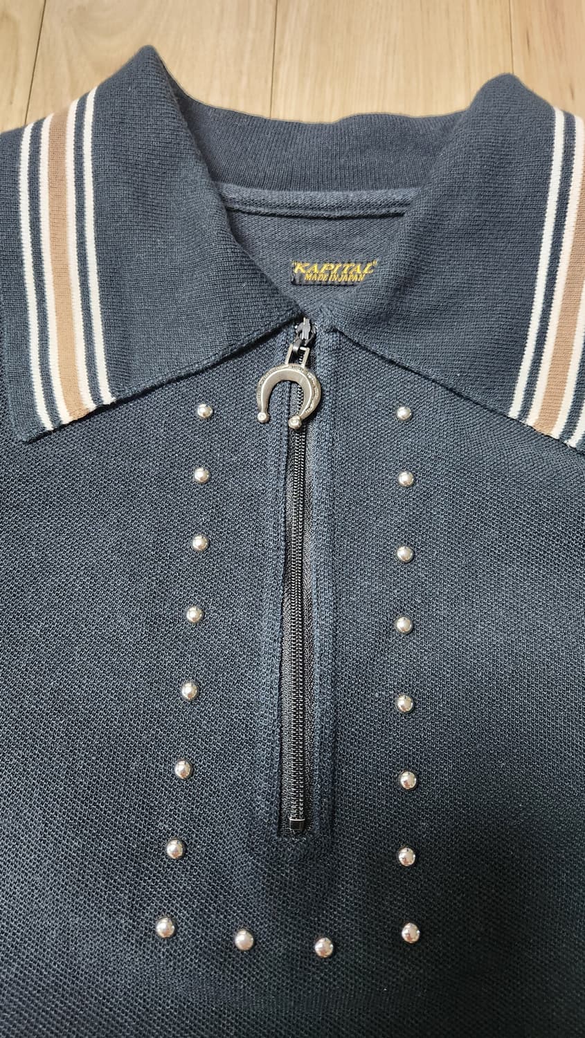 캐피탈 타이틀리 우븐 피케 랭글 칼라 집업 푸에블로 폴로 블랙 상품이미지3