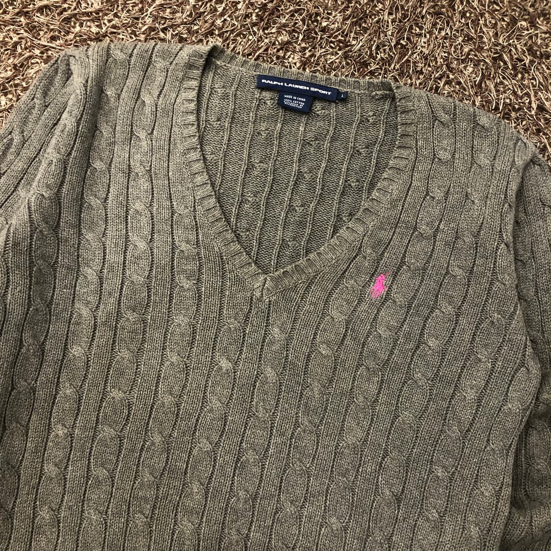 폴로 랄프로렌 핑크 포니 케이블 그레이 니트 상품이미지3