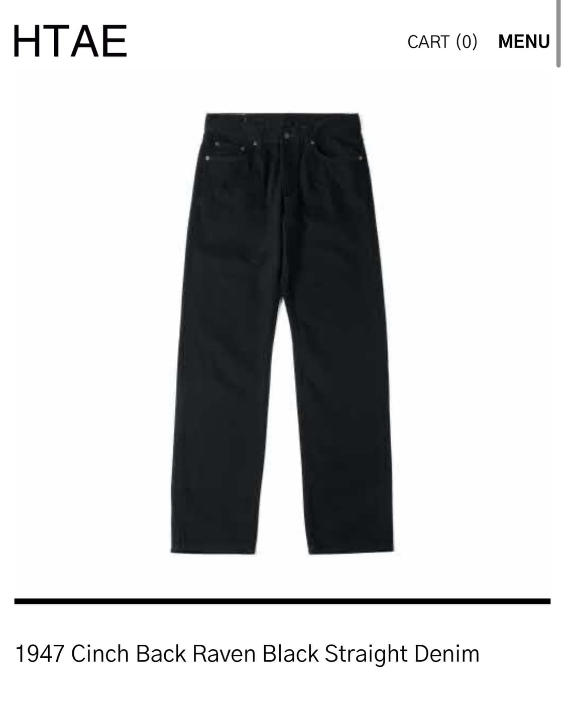 [3] HTAE 1947 Cinch Back Straight Denim 상품이미지3