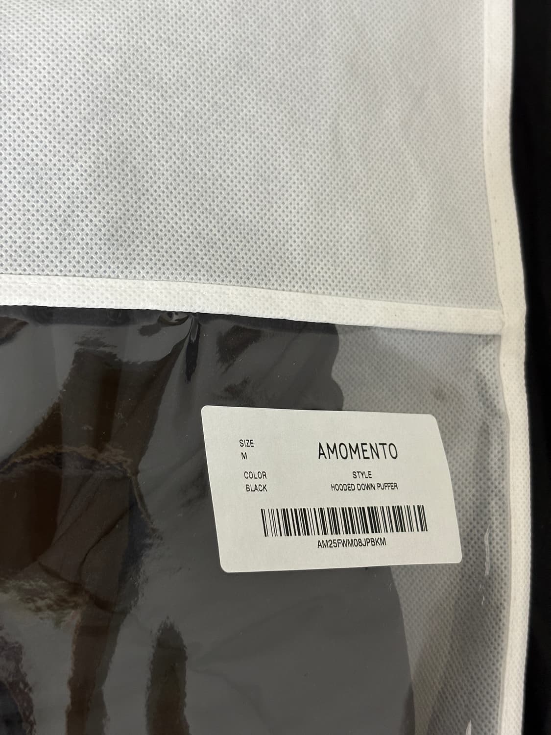 아모멘토 hooded down puffer black m 상품이미지5