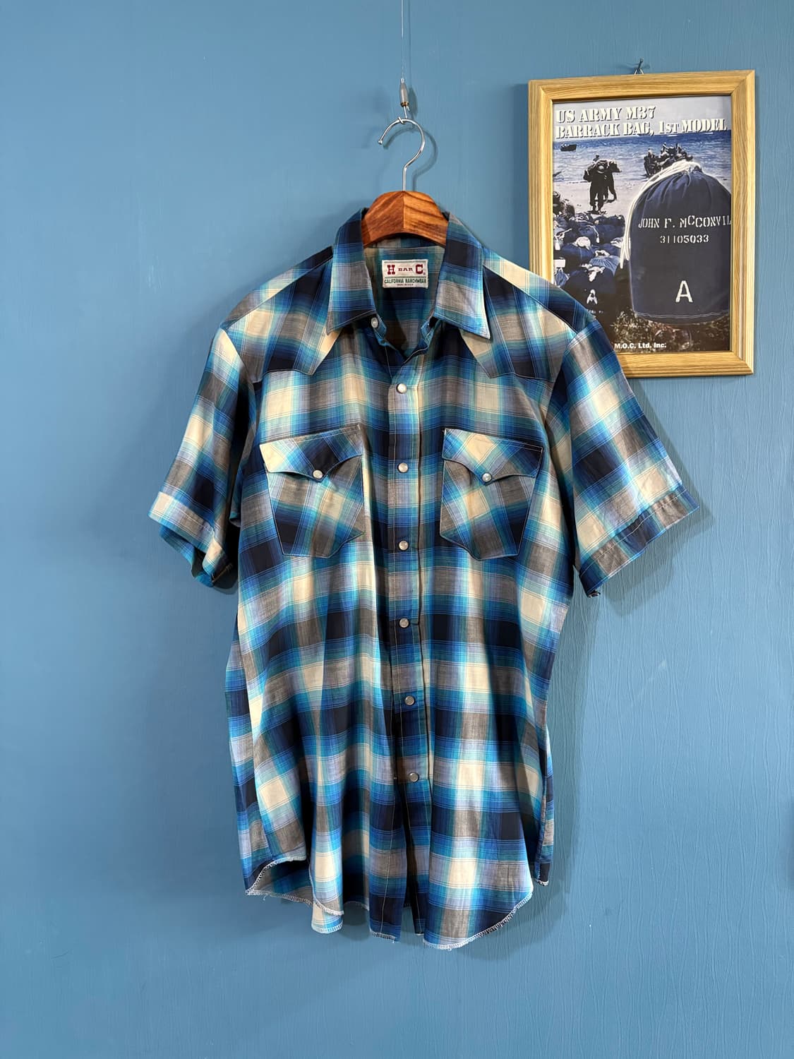 70’s H bar C Western Half Shirt.  상품이미지1
