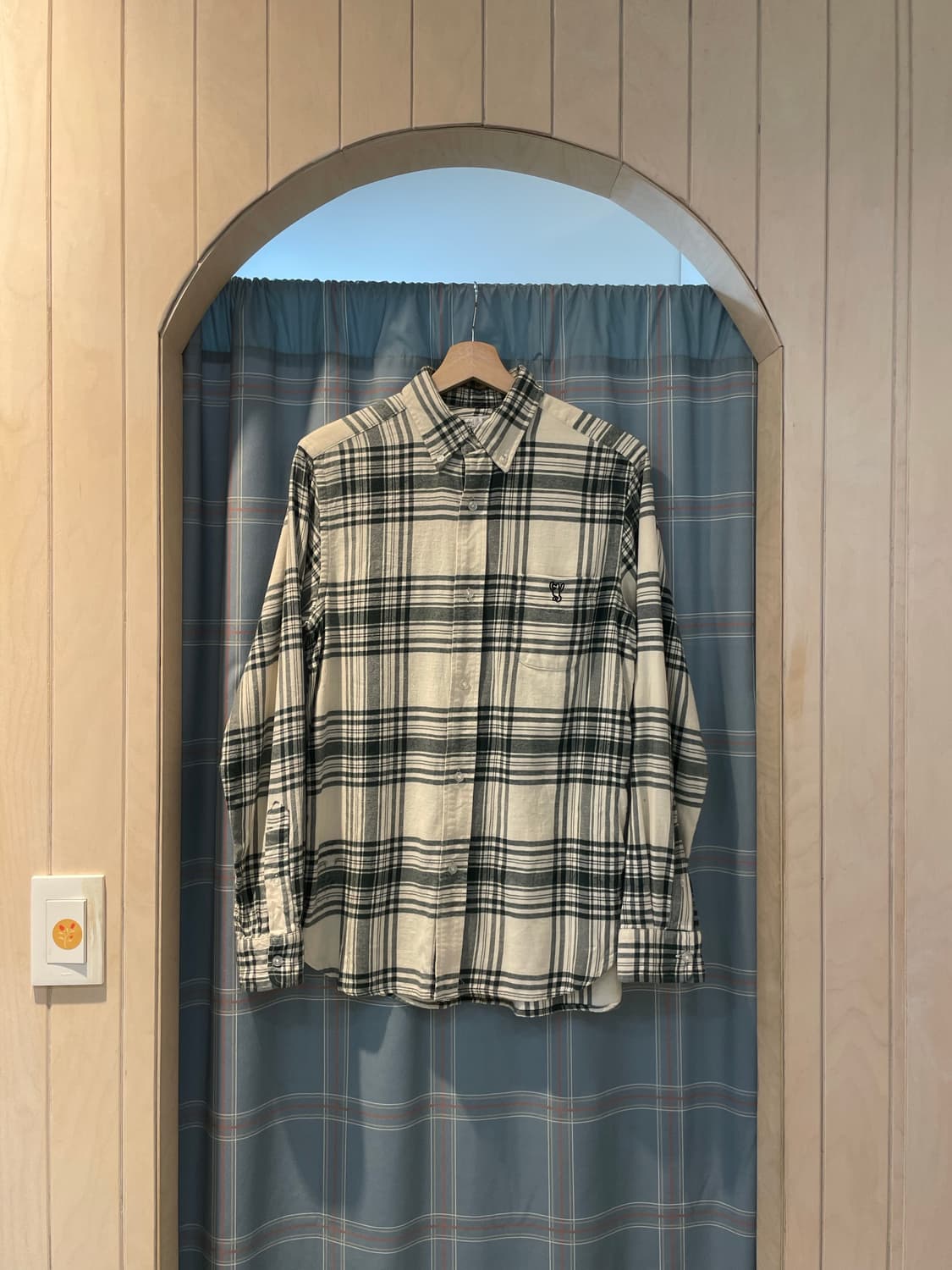 Coen 체크셔츠 아이보리그린 상품이미지1